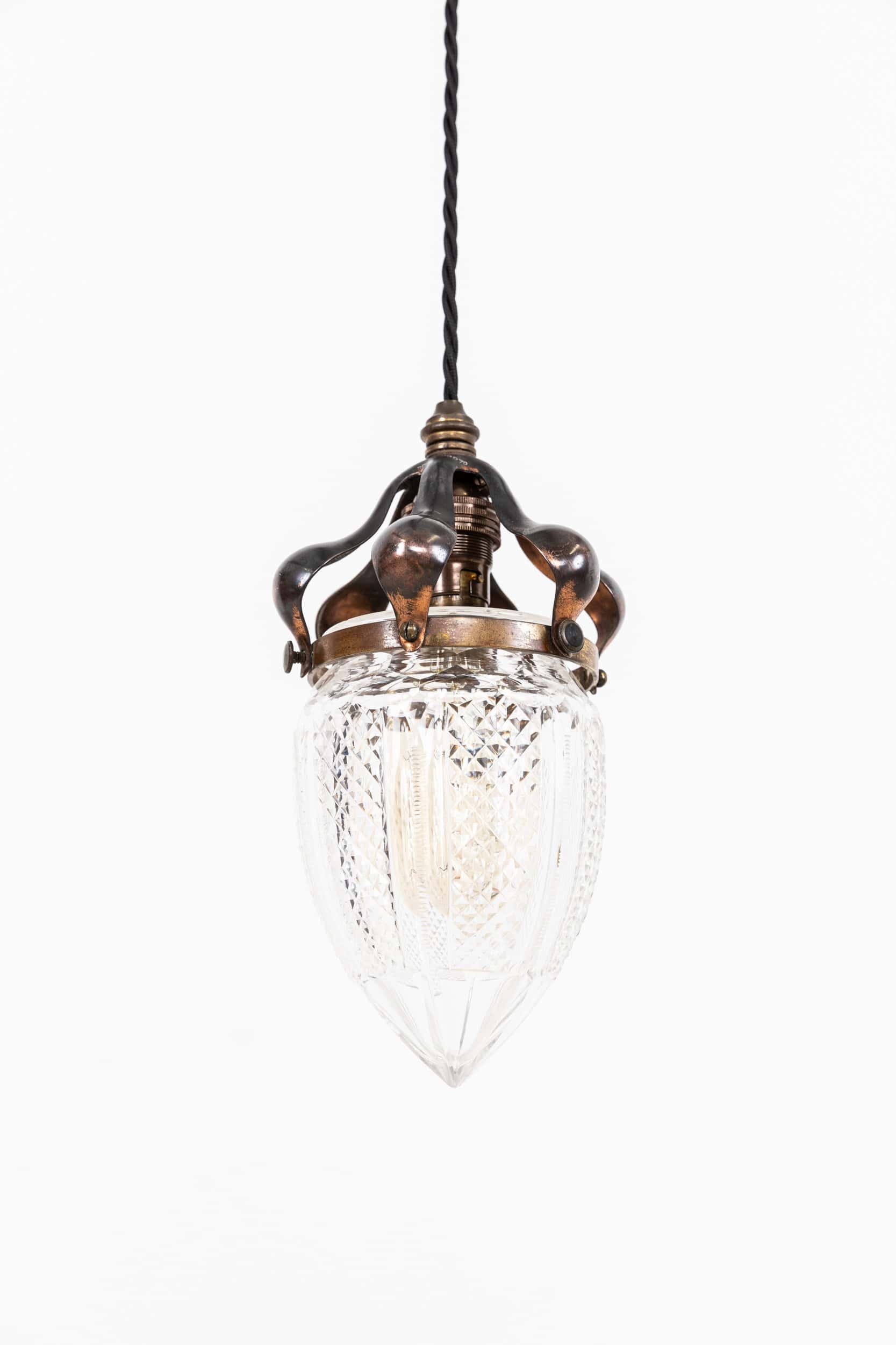 Antique Edwardian Arts & Crafts Cut Glass Pendant Light (1).jpg