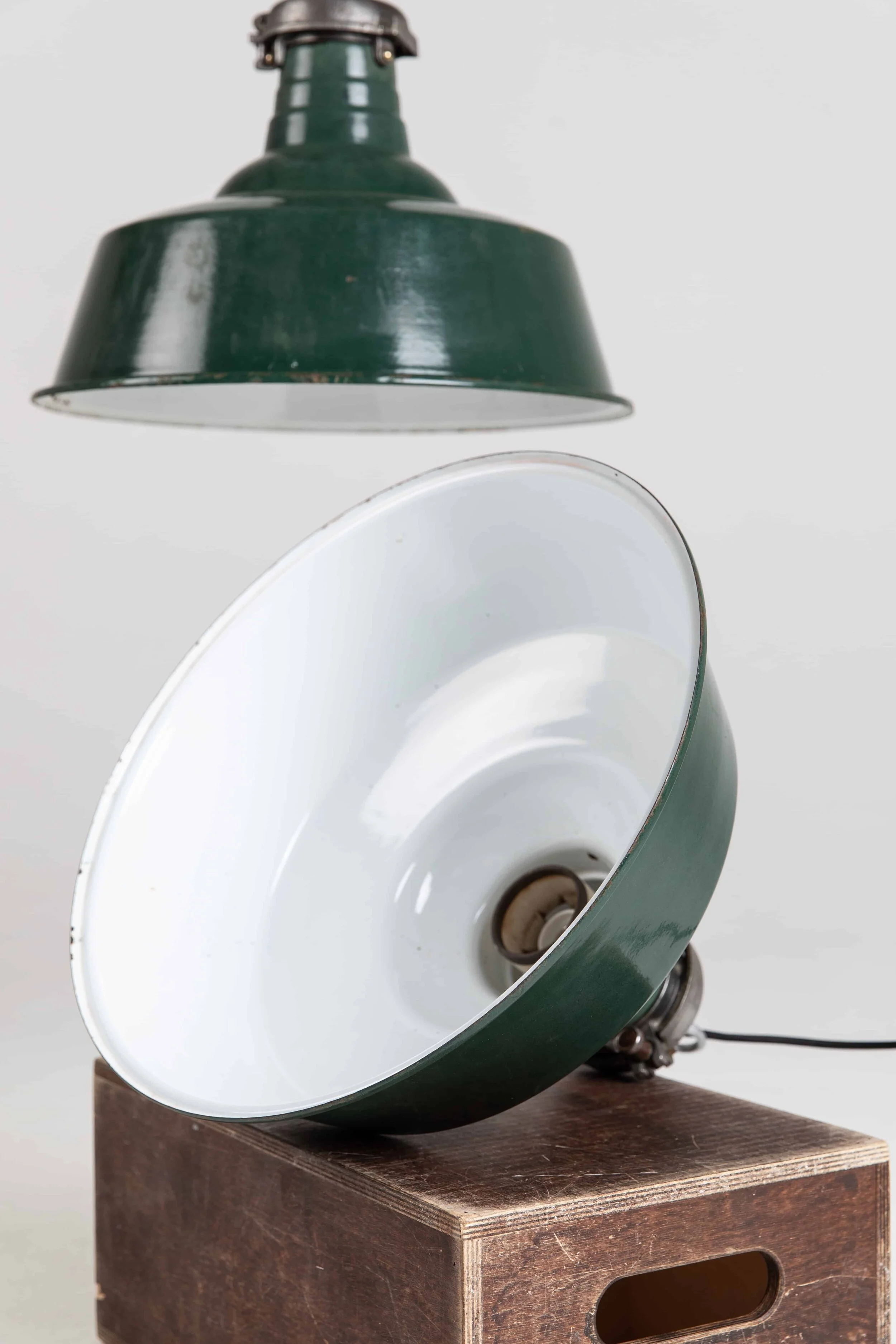 Large Simplex Factory Industrial Enamel Lamps — Antiques Workshop ...