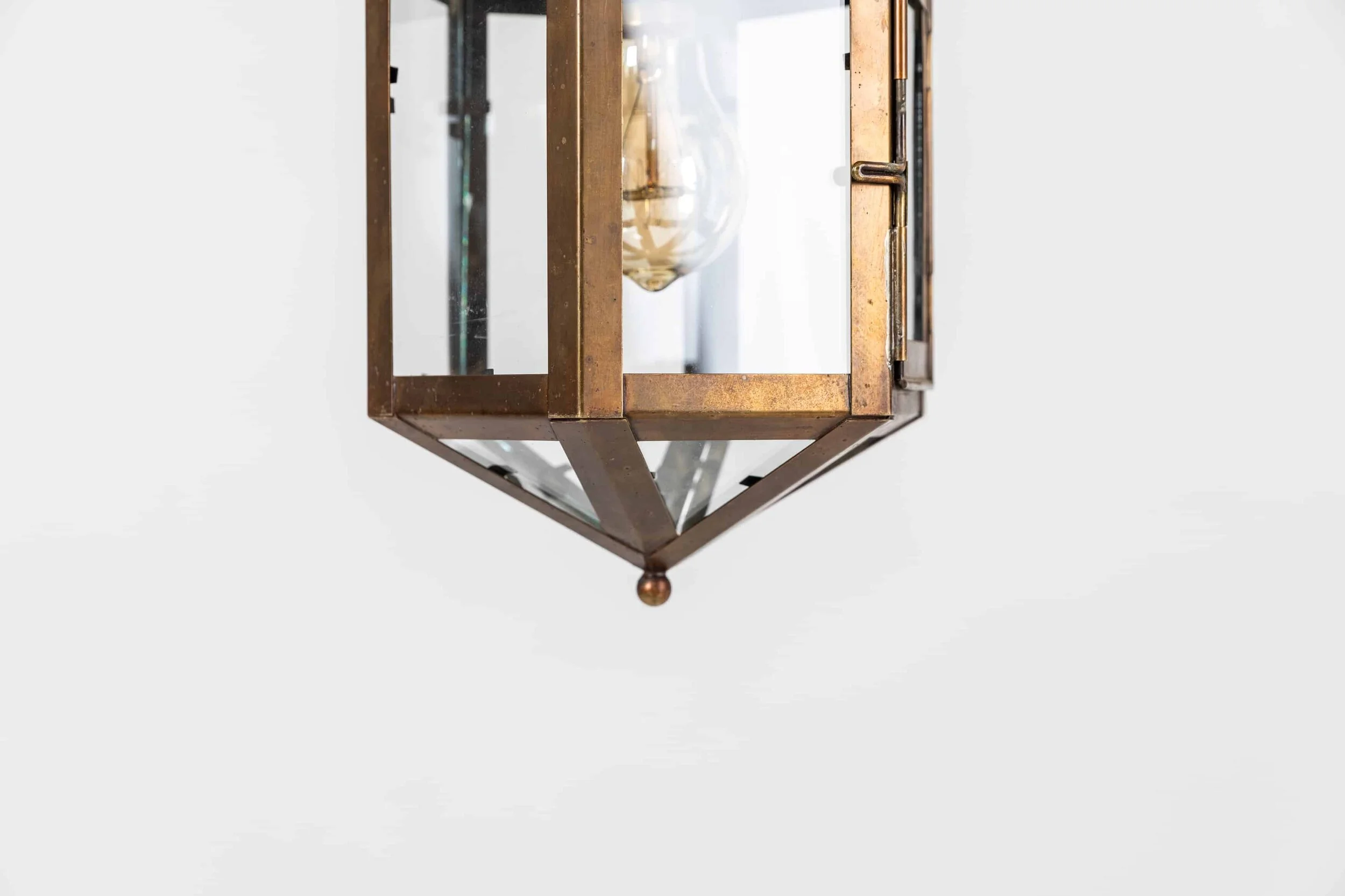 Vintage Industrial Brass Diminutive Glazed Lantern (8).jpg