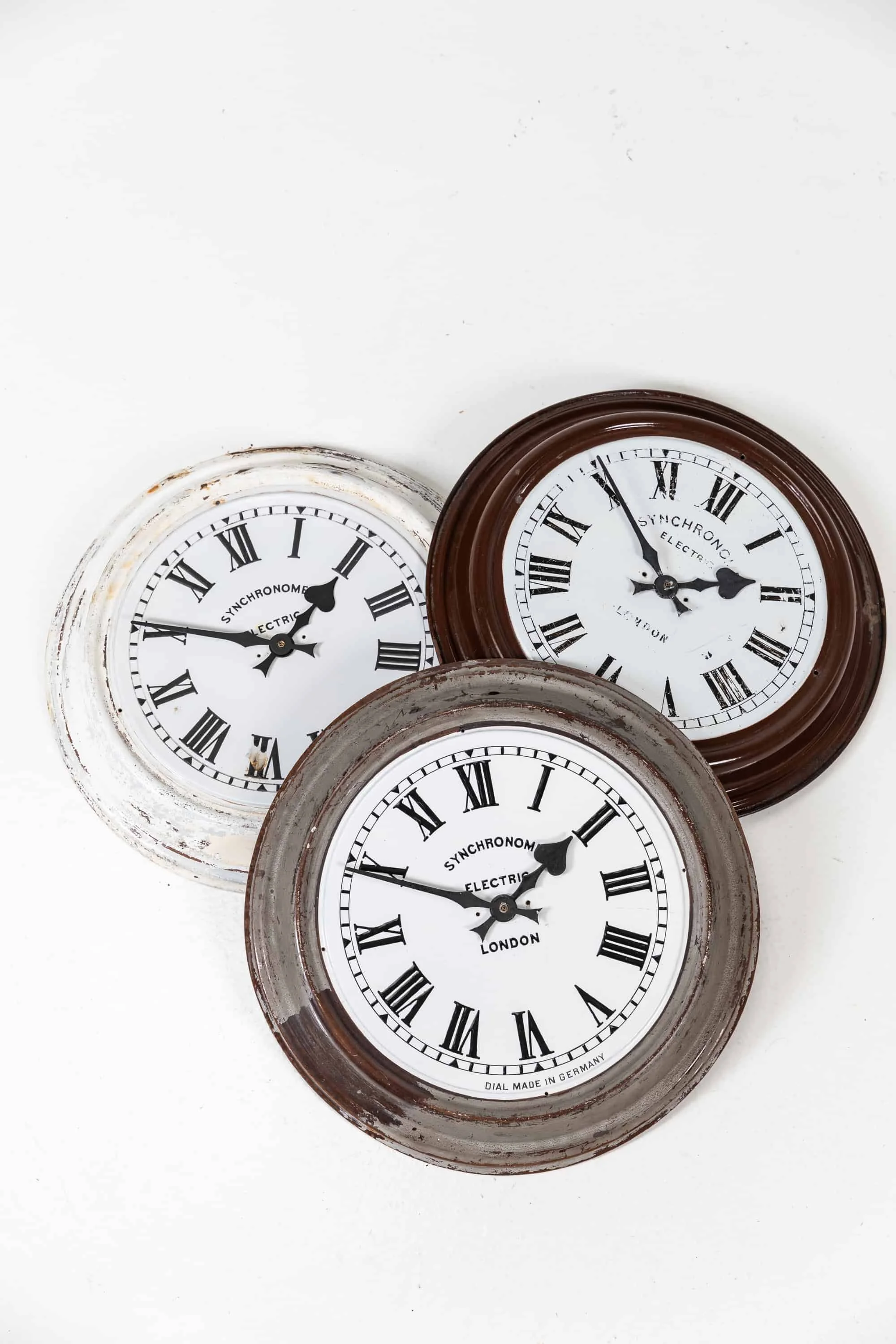 Synchronome Enamel Factory Wall Clocks — Antiques