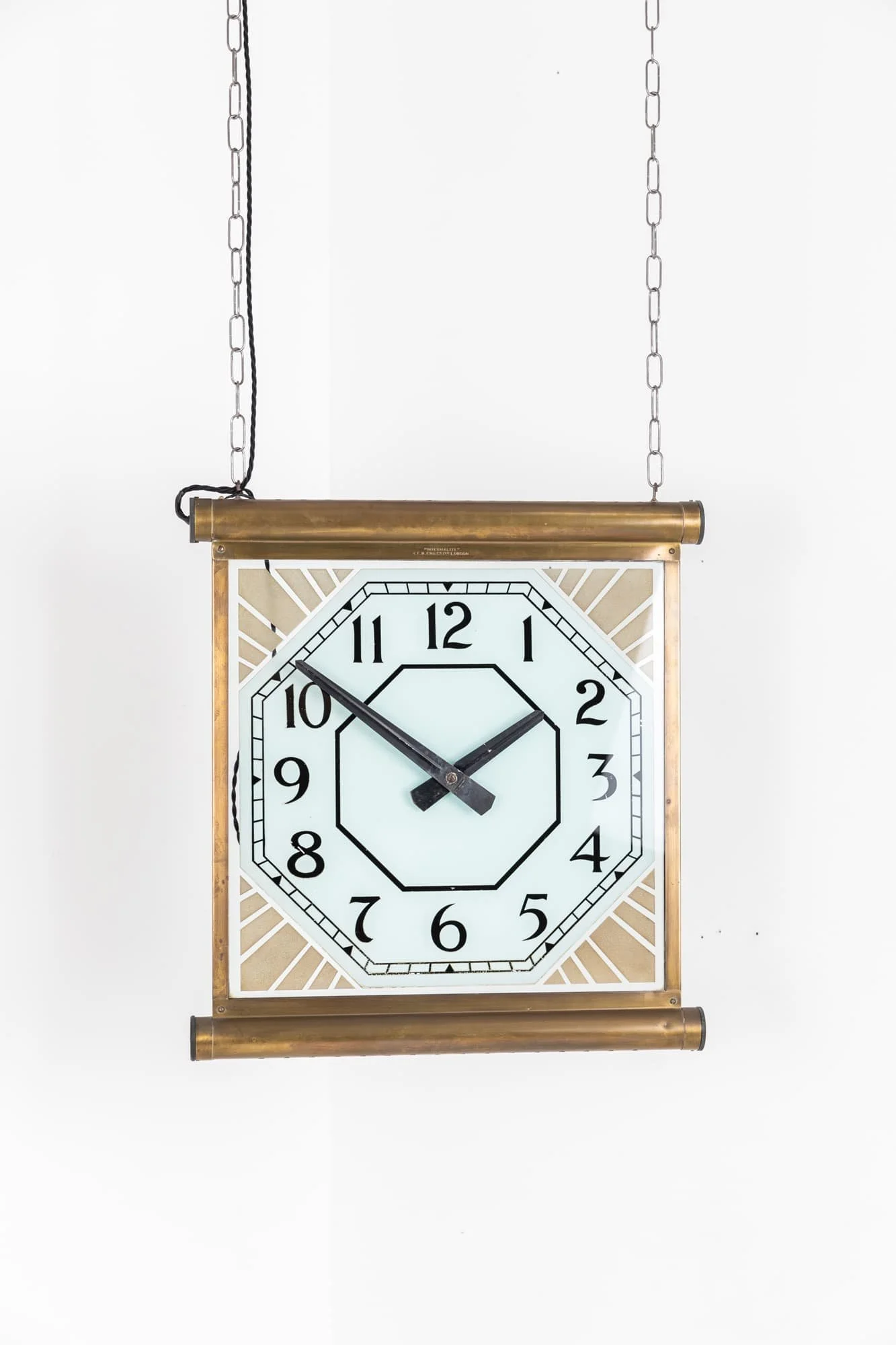 XL Synchronome Industrial Enamel Wall Clock — Antiques