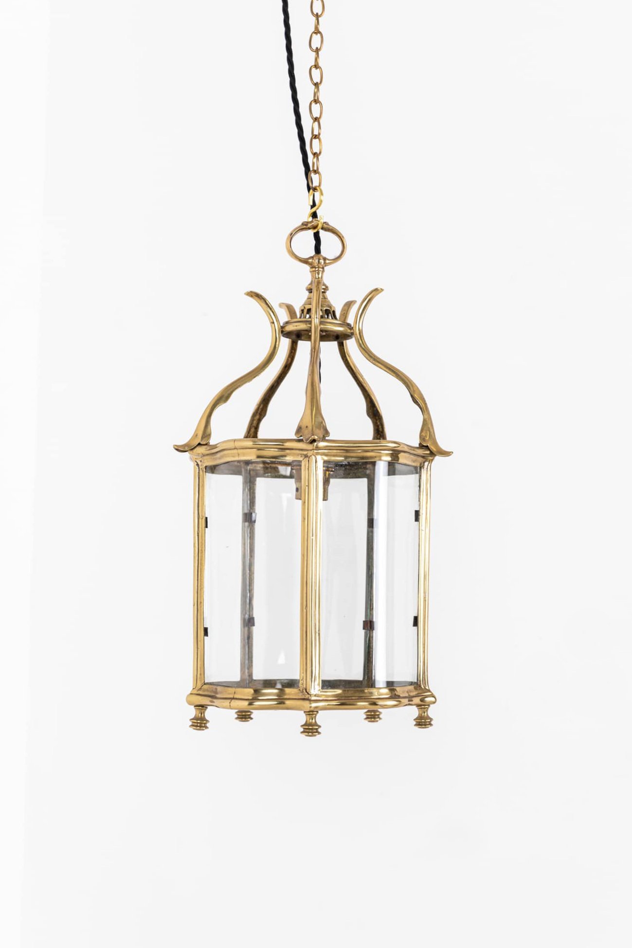 Antique Brass and Glazed Faraday & Sons Porch Lantern (1).jpg