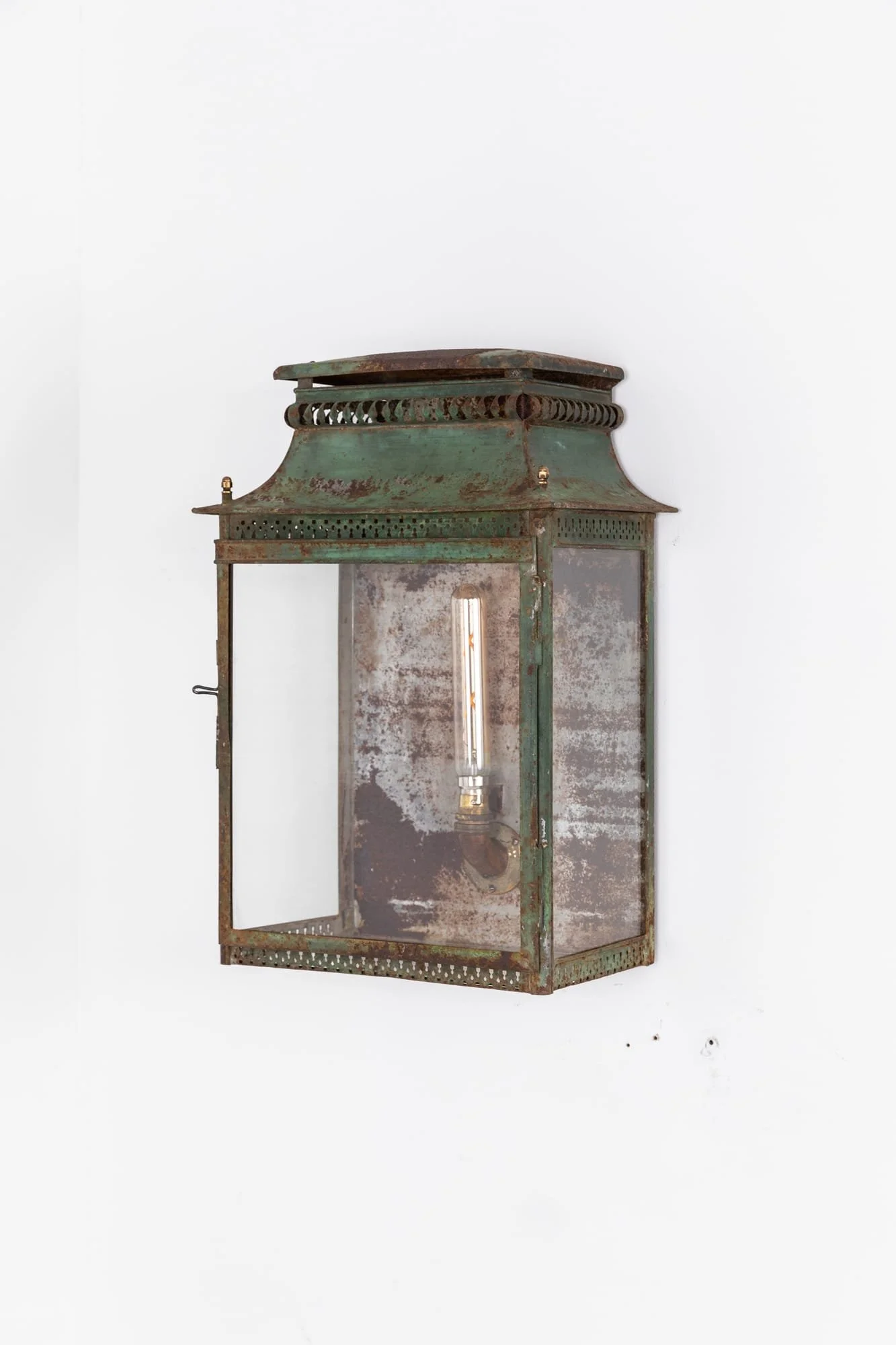Beautifully formed early 20th century tole wall lantern French, c.1910 ...