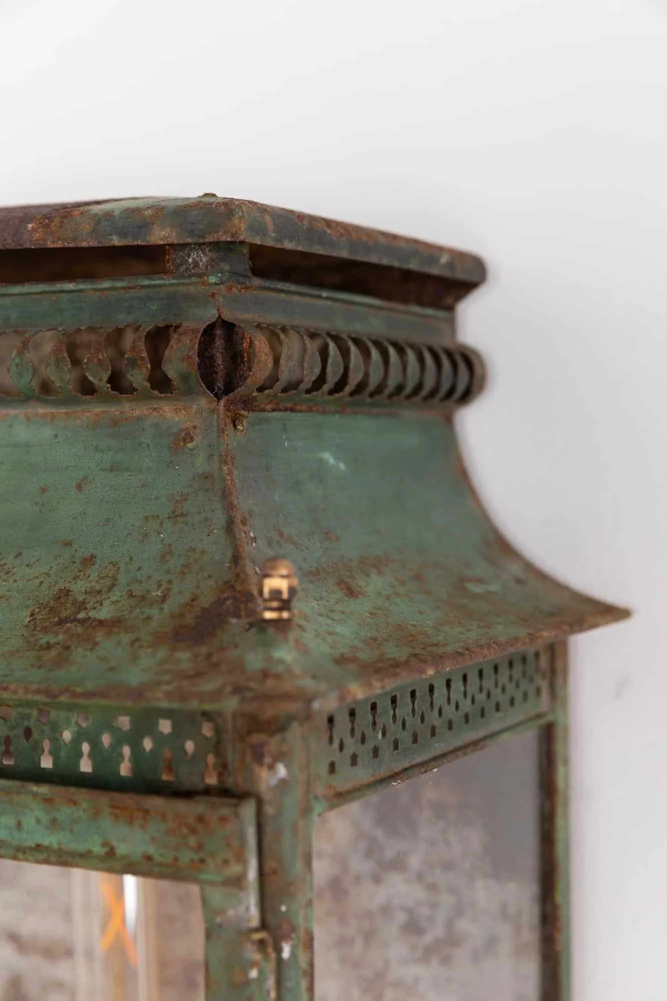 Beautifully formed early 20th century tole wall lantern French, c.1910 ...