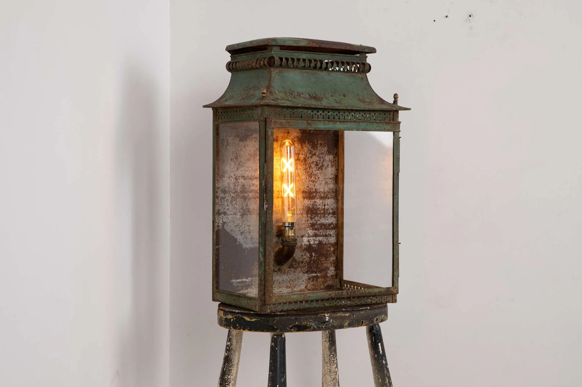 Beautifully formed early 20th century tole wall lantern French, c.1910 ...