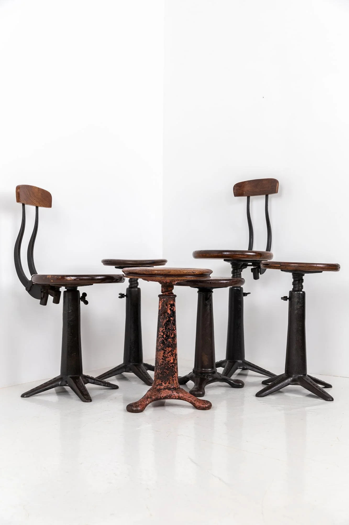 Overpainted Cast Iron Factory Singer Stool — Antiques Workshop ...