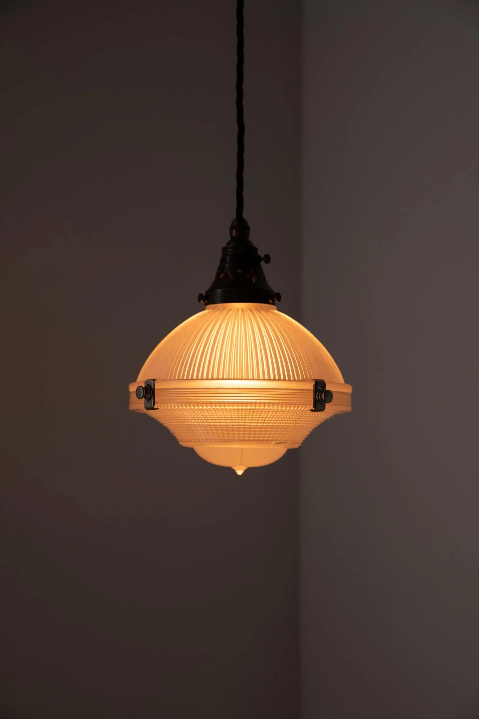 Antique Prismatic Glass Holophane Reflector-Refractor Pendant Ligjt (1).jpg
