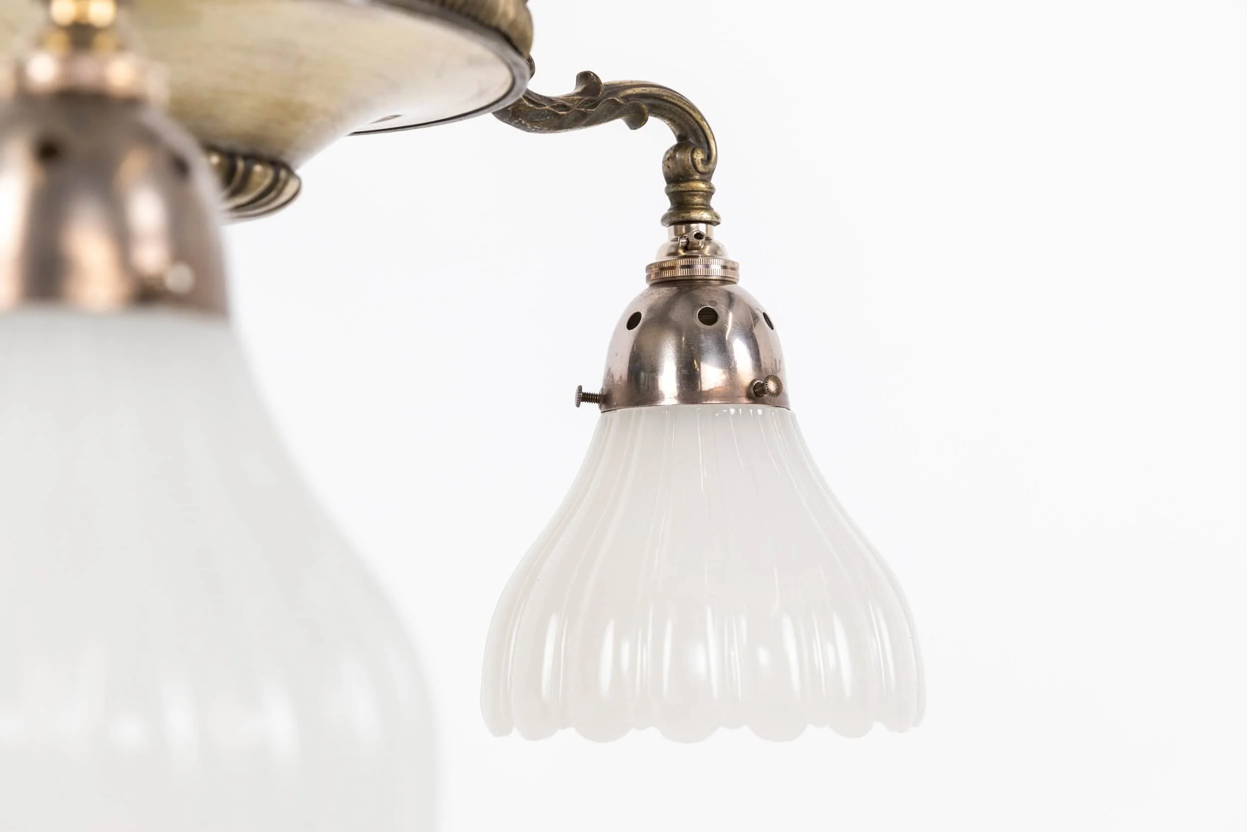 Melody Jane Dollhouse 3 Arm Silver Chandelier - Miniature Electric Light With Glass Shades, 1:12 Scale - View #10