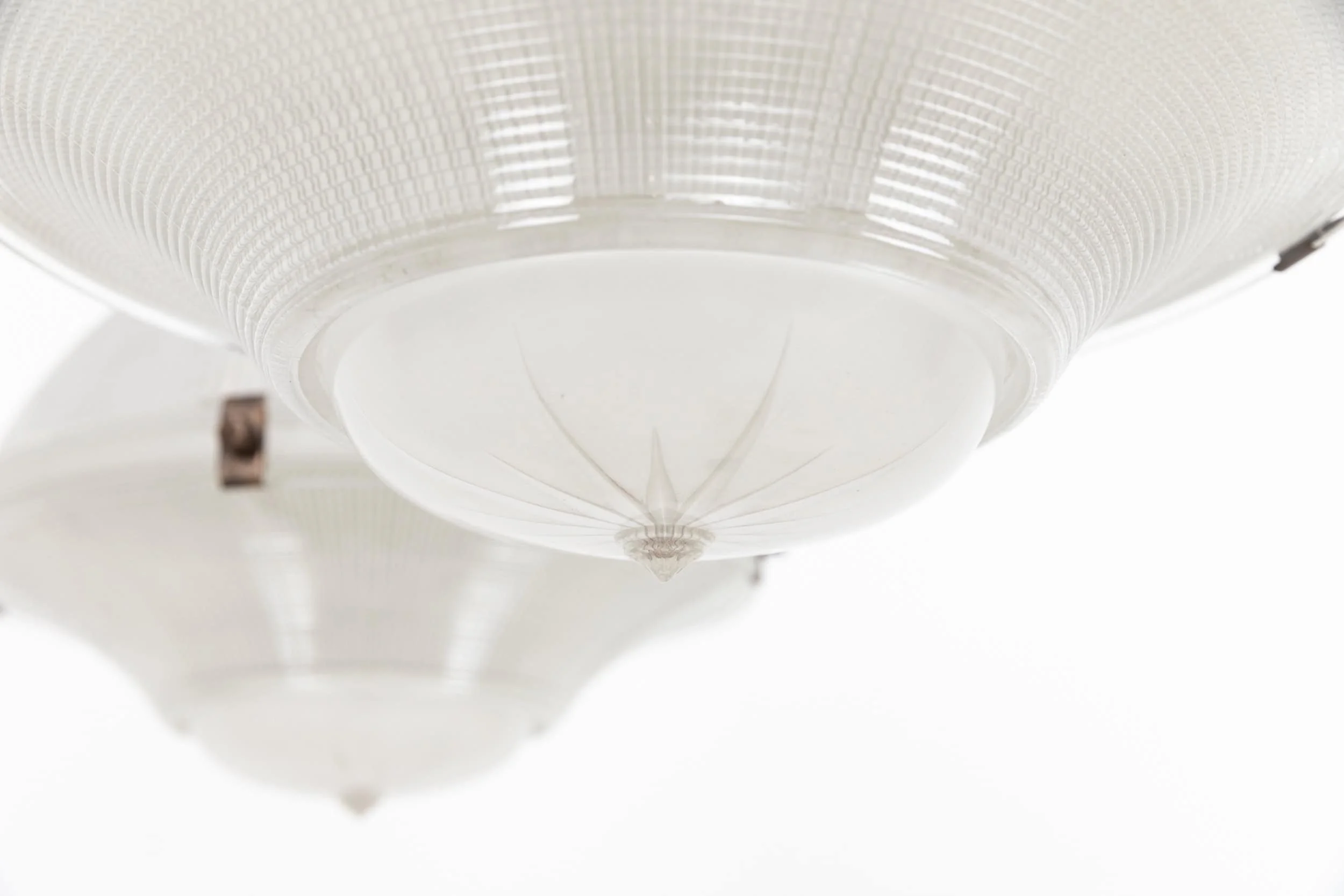Antique 14 Inch 3-Part Holophane Reflector-Refractor Pendant Lights (9).jpg