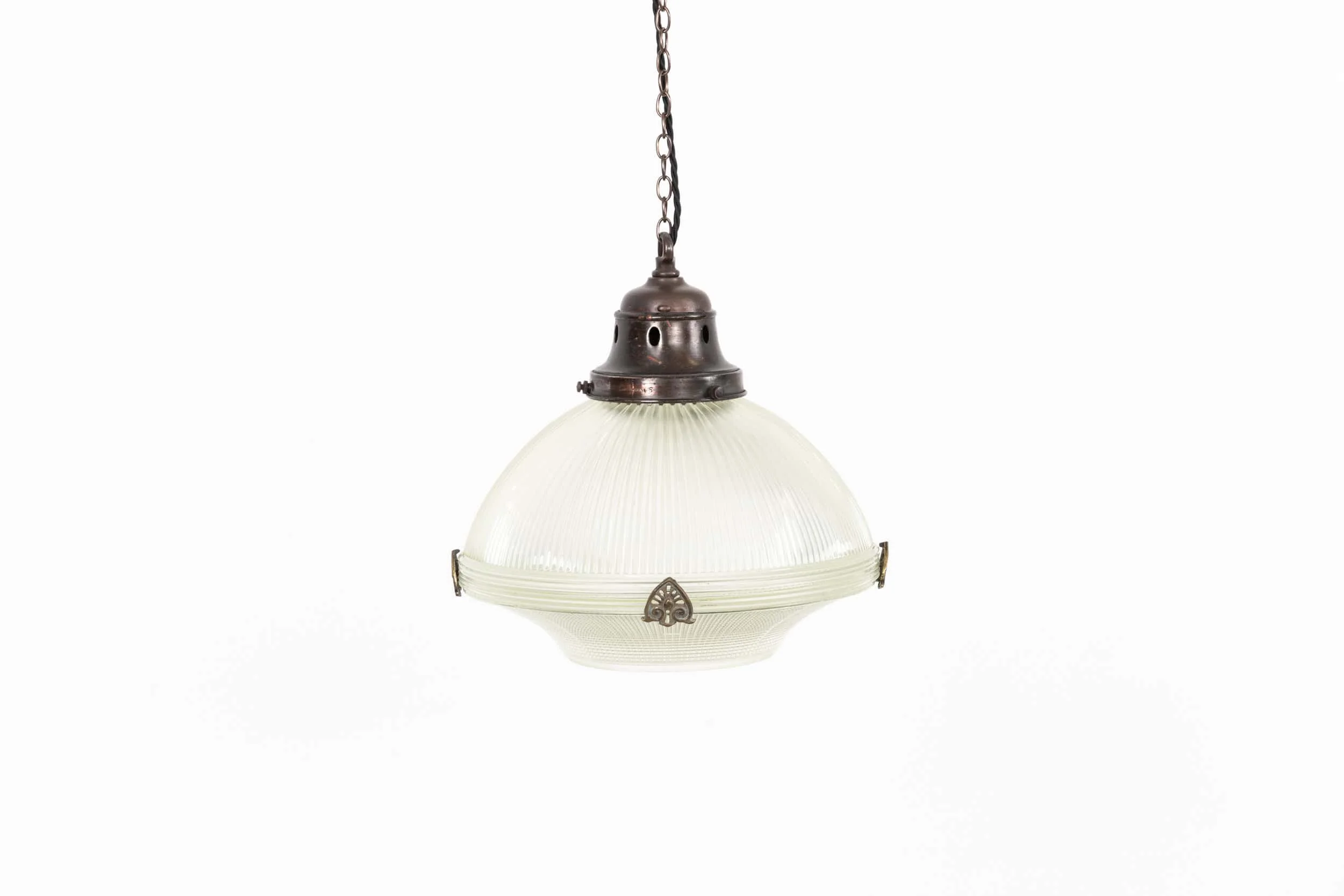 Antique American Holophane Single Part Reflector Refractor Pendant Light (3).jpg