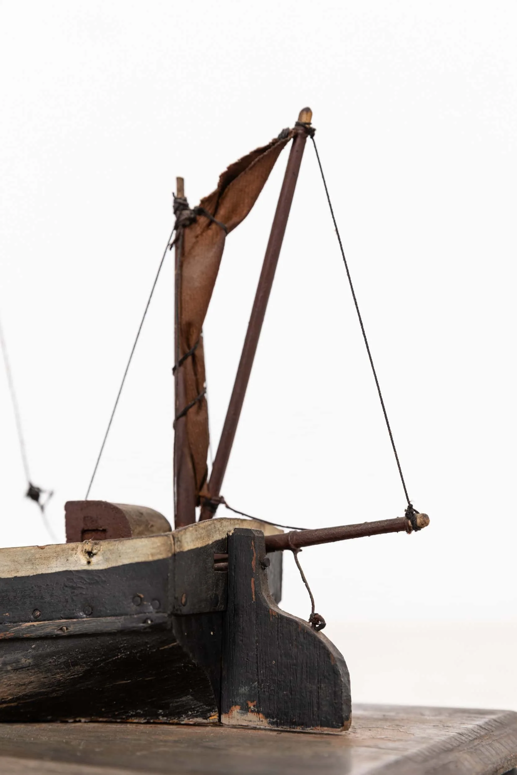 Vintage Scratch Built Thames Barge Boat Model (16).jpg