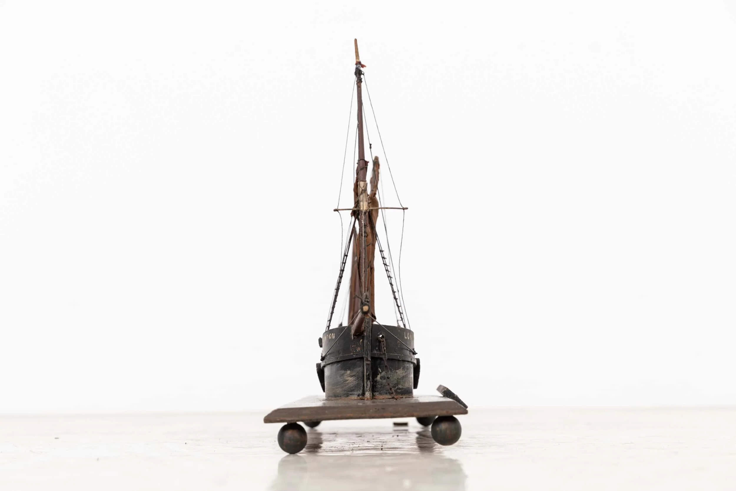 Vintage Scratch Built Thames Barge Boat Model (18).jpg