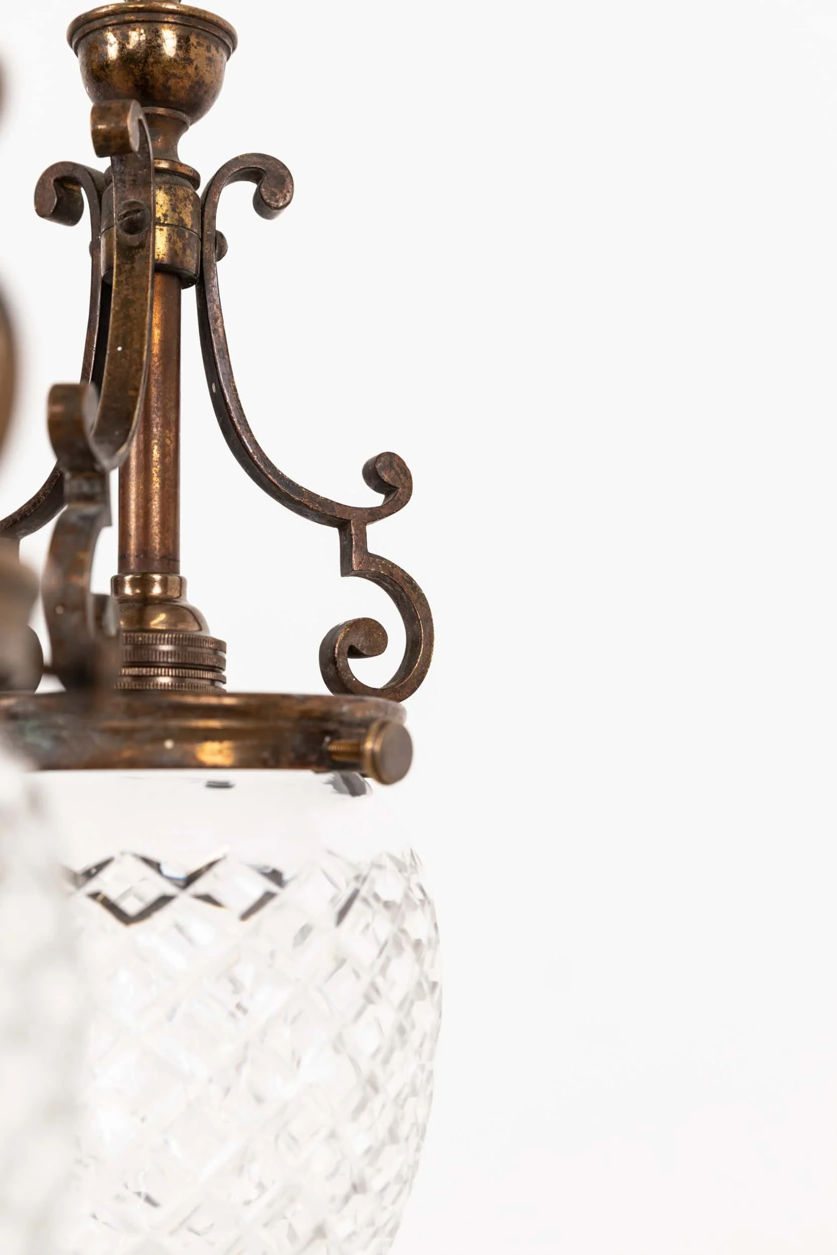 Antique Edwardian Pair of Cut Glass and Brass Pendant Lights (10).jpg