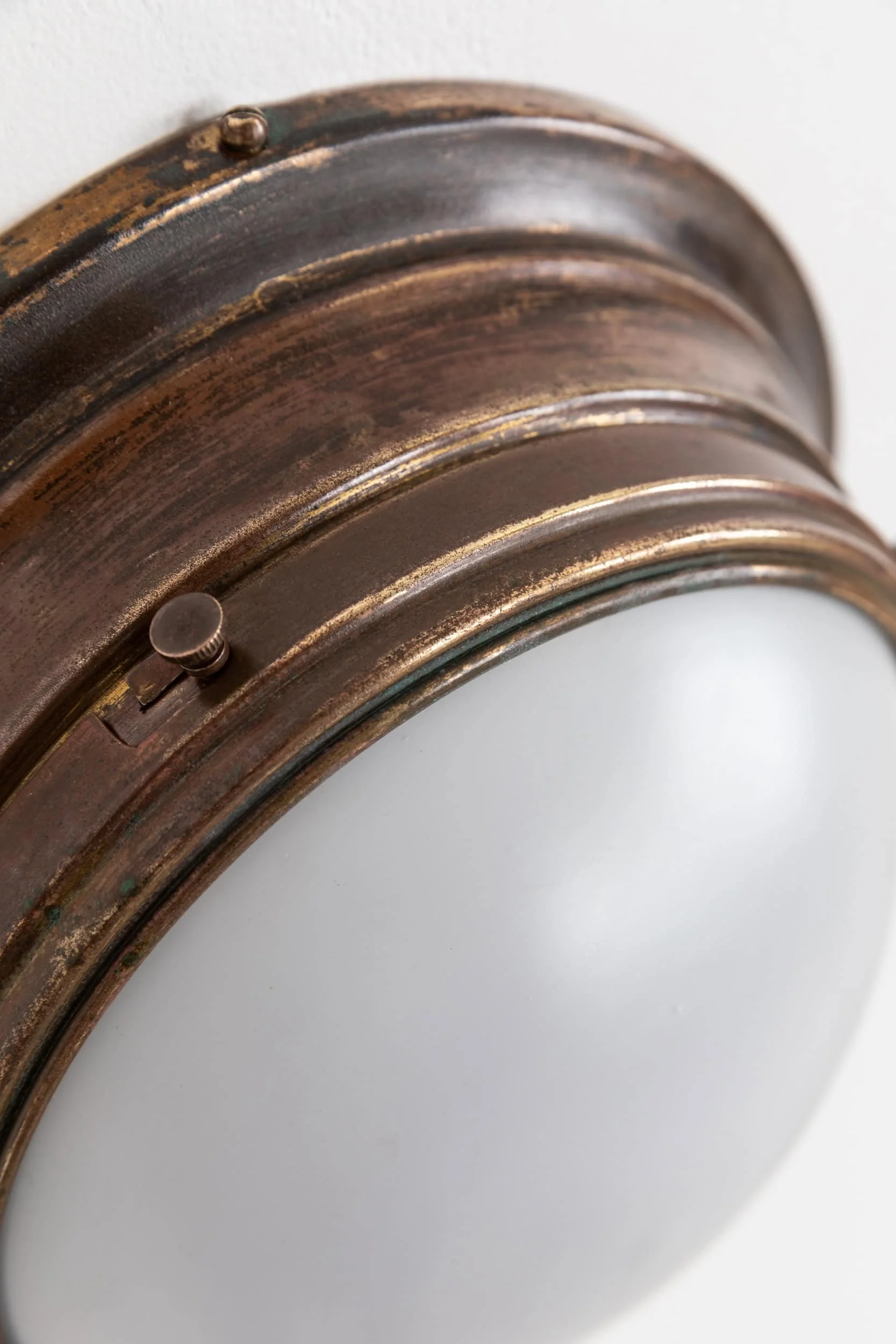 Antique Vintage Industrial Copper Brass Opaline Glass Flush Mount Light (11).jpg