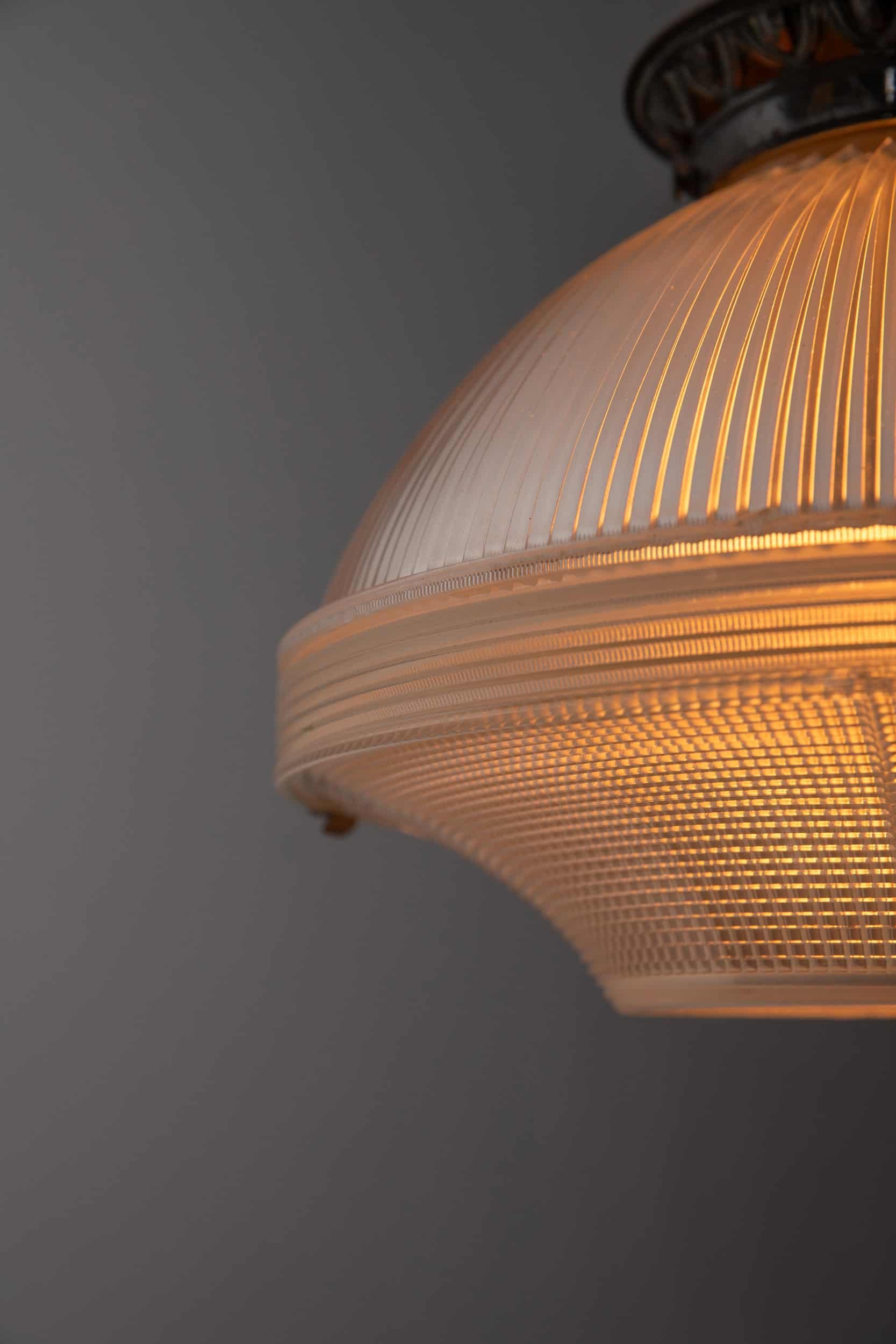 Antique Prismatic Glass Holophane Reflector Refractor Pendant Light (11).jpg