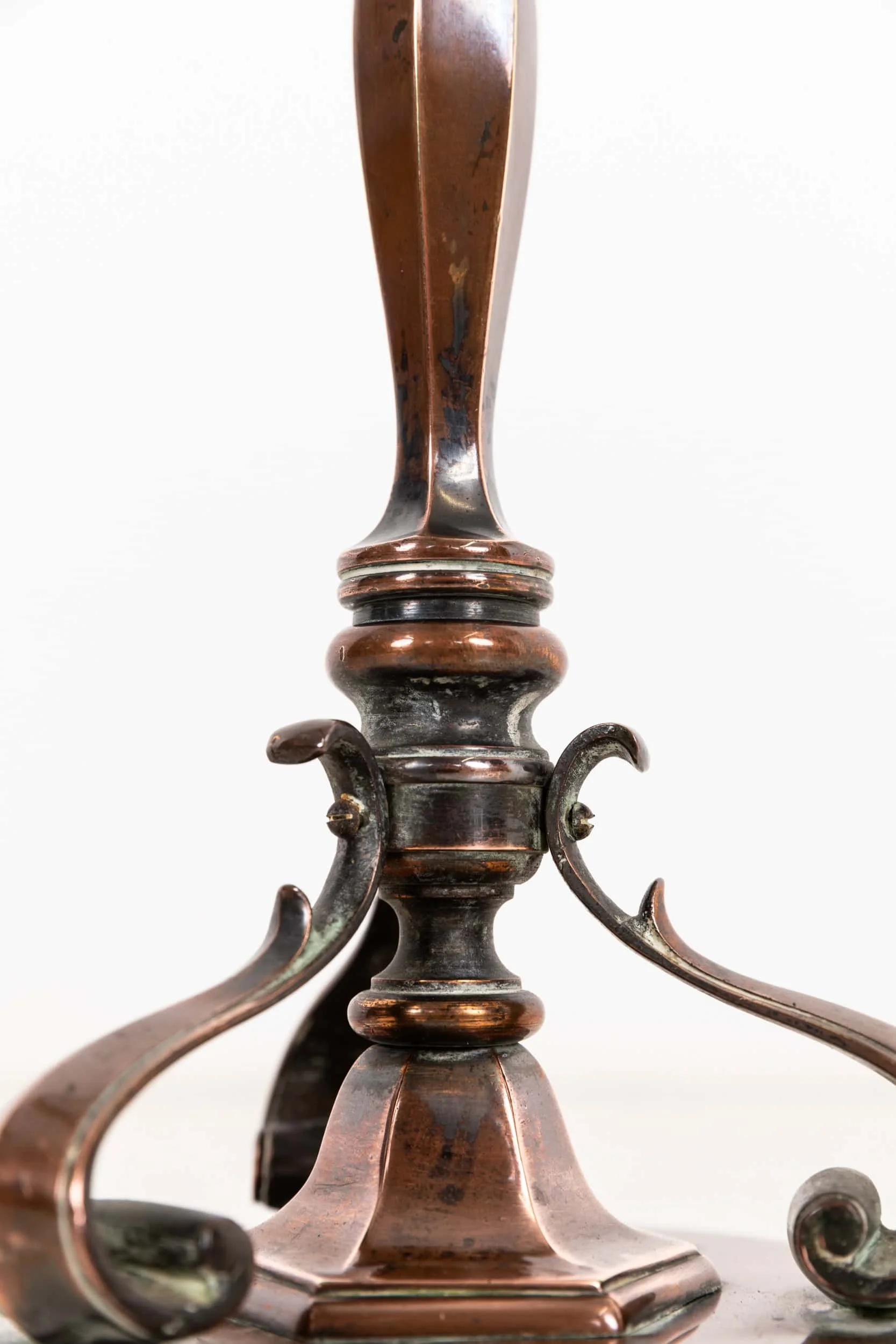 Antique Early 20th Century Cast Brass Copper GEC Table Lamp (6).jpg