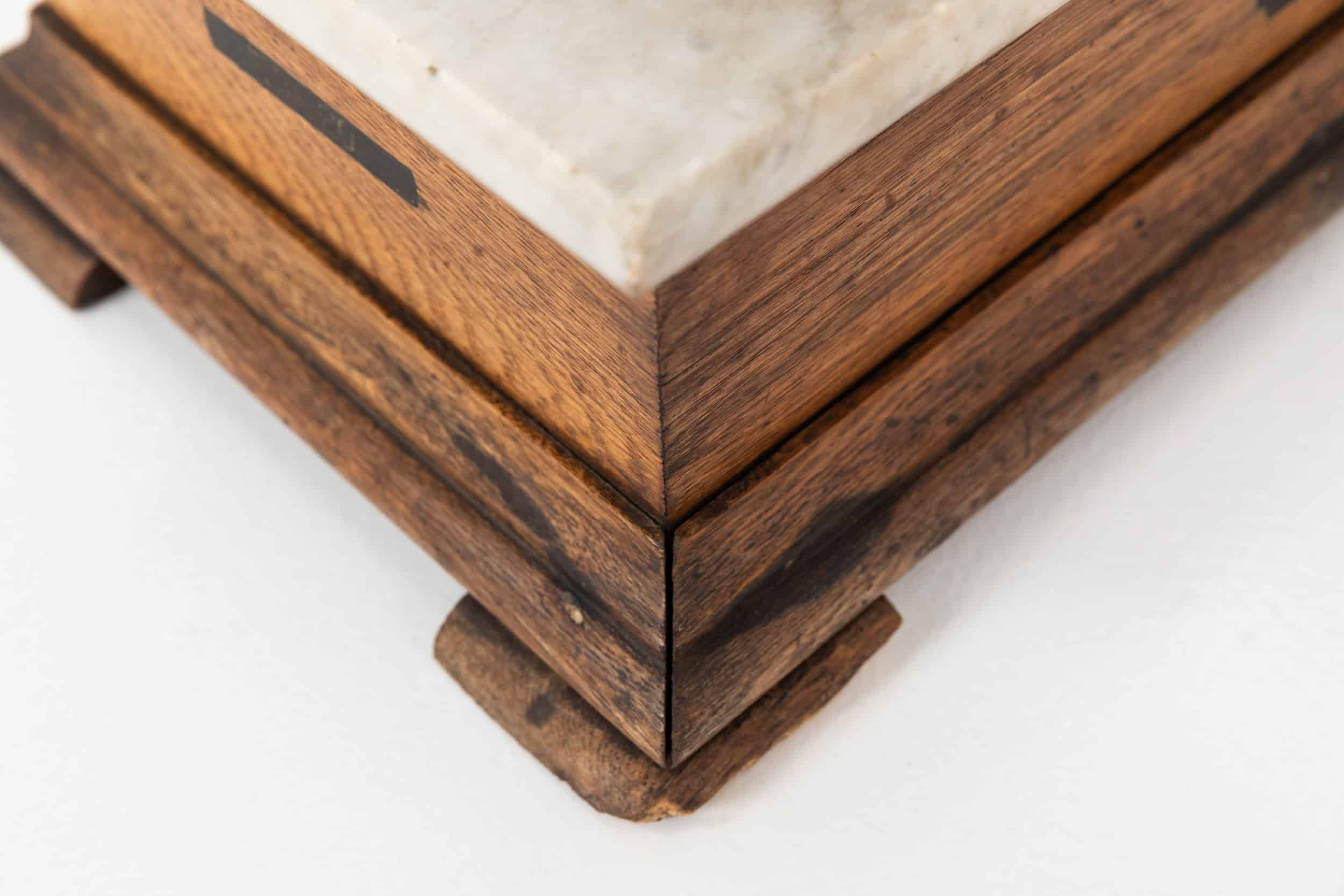 Antique Early 20th Century Oak, Brass, Marble and Ceramic Butchers Weighing Scales (16).jpg