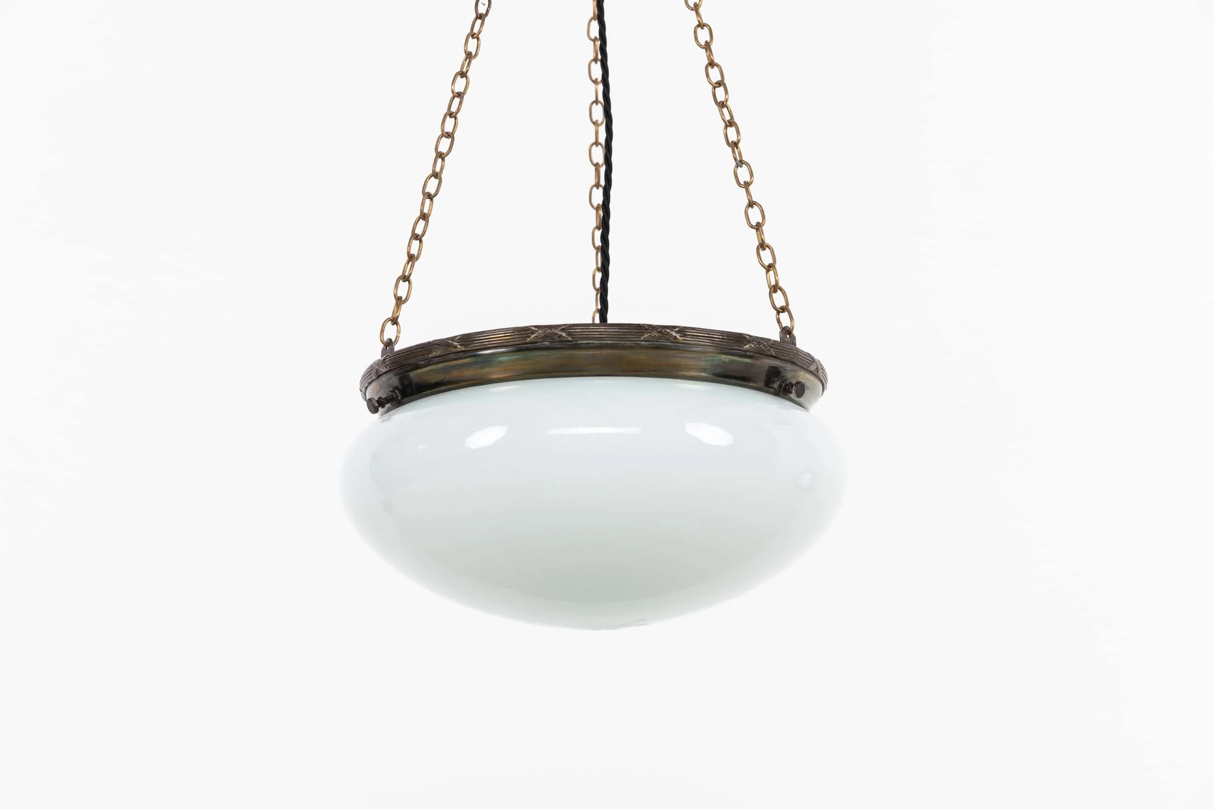 Antique Art Deco GEC Cast Brass Opaline Glass Plafonnier Light (3).jpg