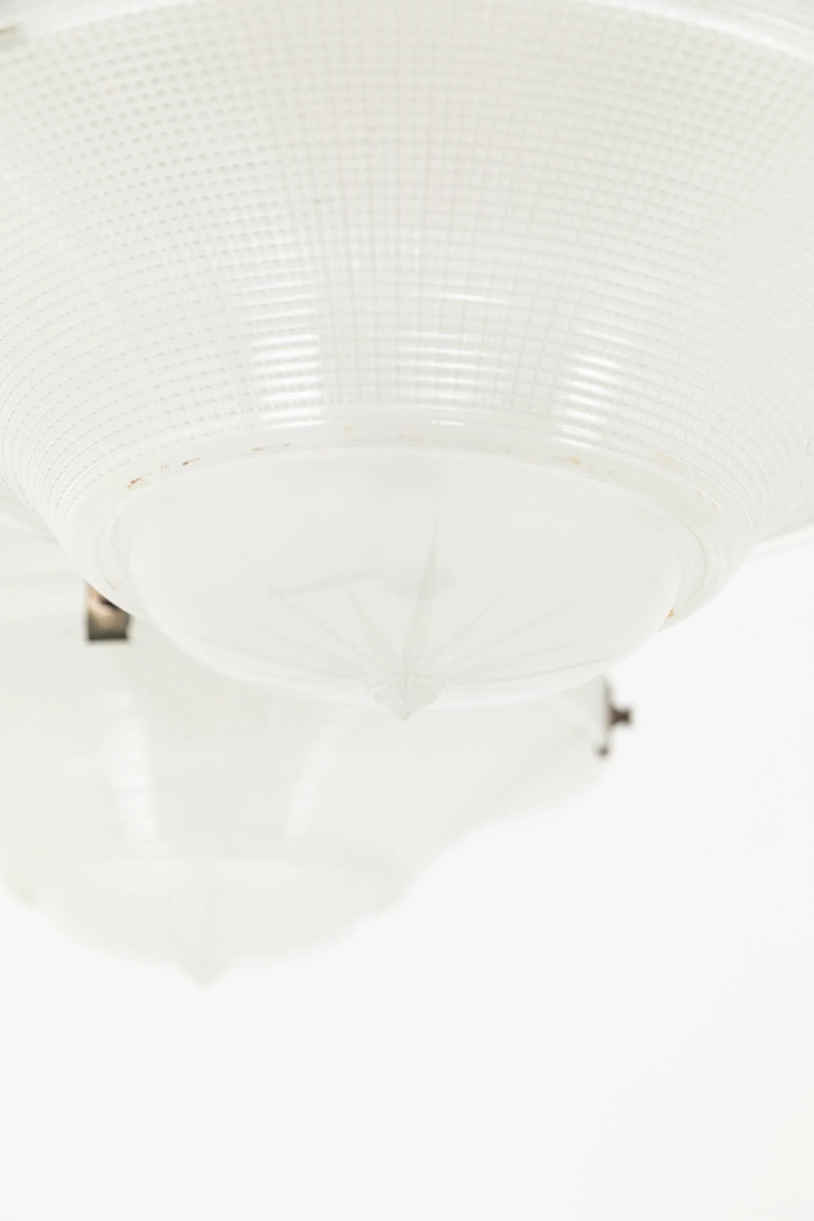 Pair of Antique Prismatic Glass 14 Inch Holophane Pendant Lights (18).jpg