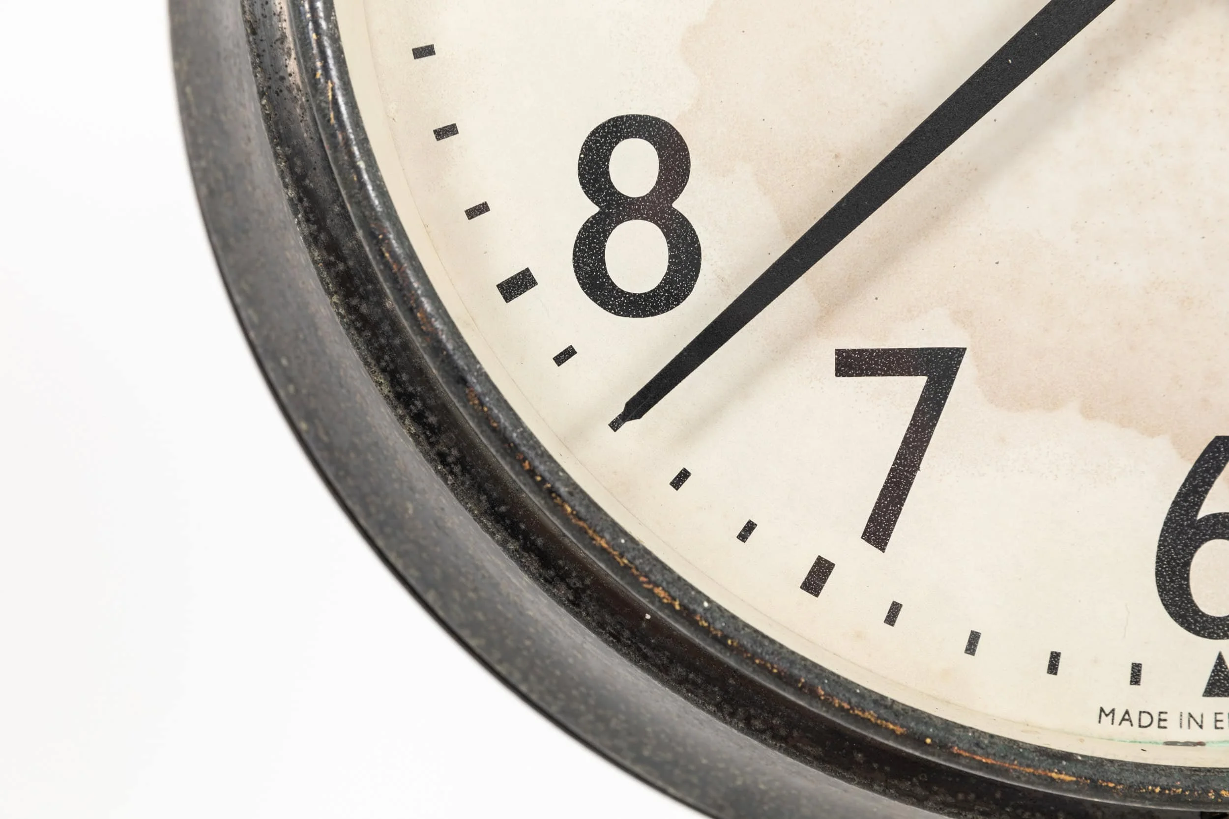 Vintage Industrial Metal Magneta Double Sided Railway Factory Clock (16).jpg