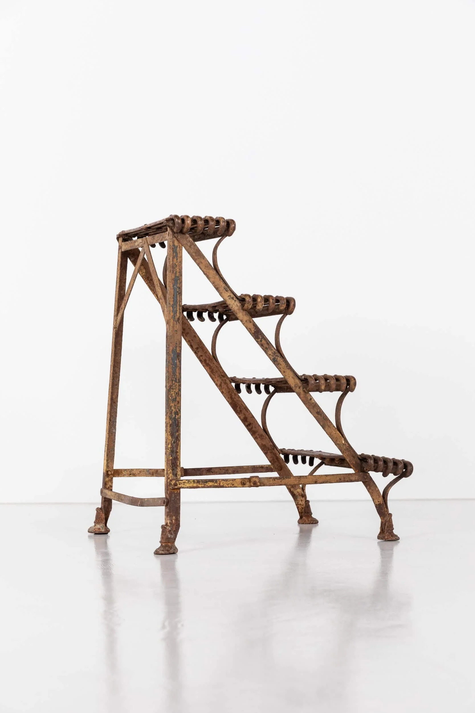 Antique Early 20th Century French Arras Hand Made Iron Step Ladder (14).jpg
