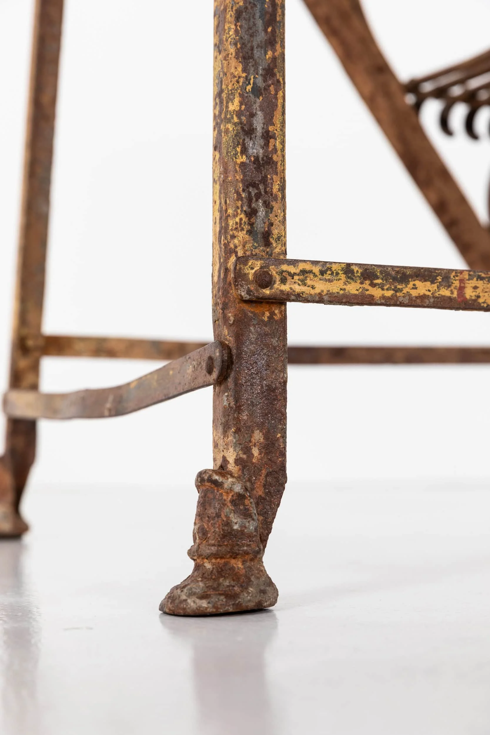 Antique Early 20th Century French Arras Hand Made Iron Step Ladder (17).jpg