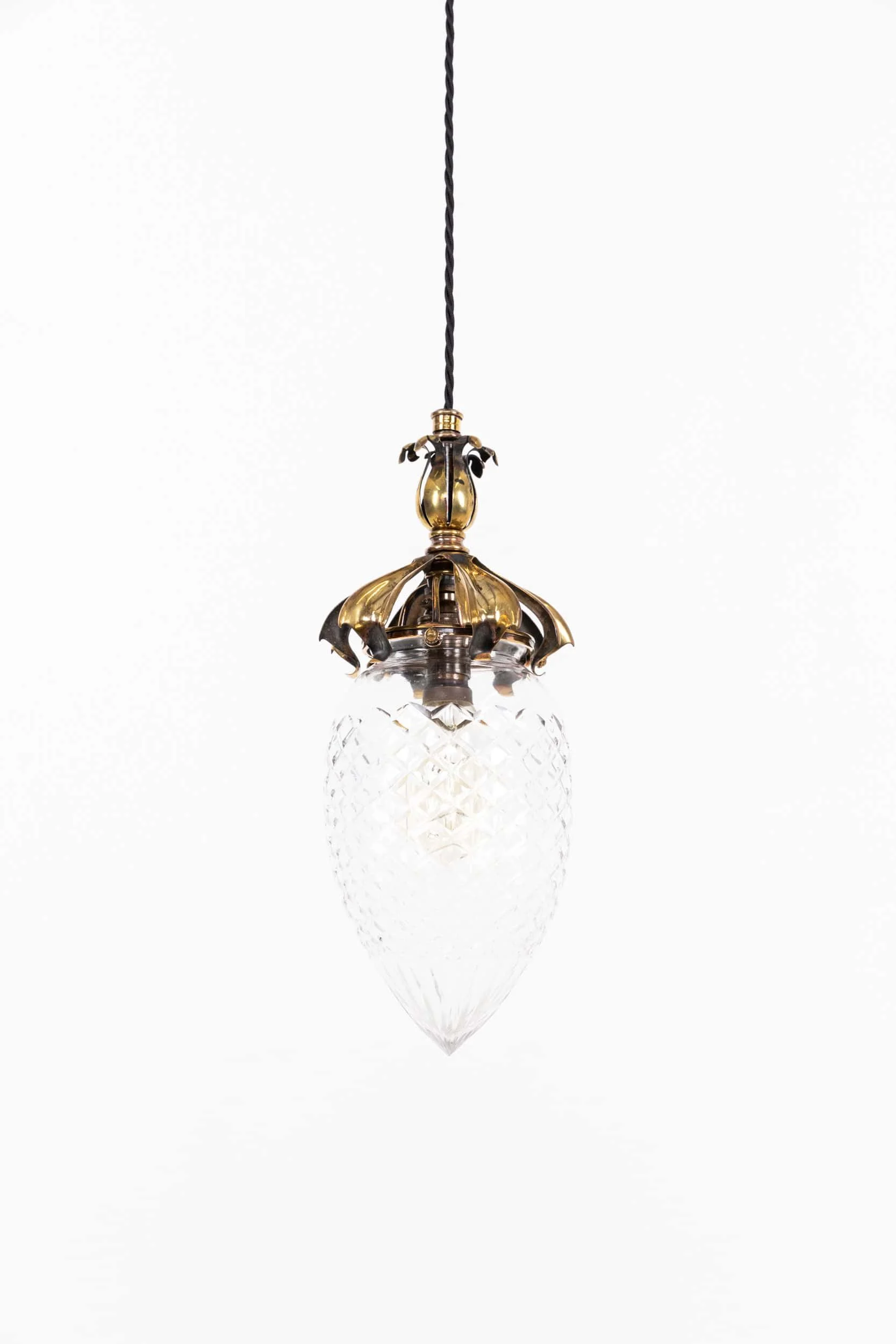 Antique Edwardian Arts & Crafts Cut Glass Pendant Light (1).jpg