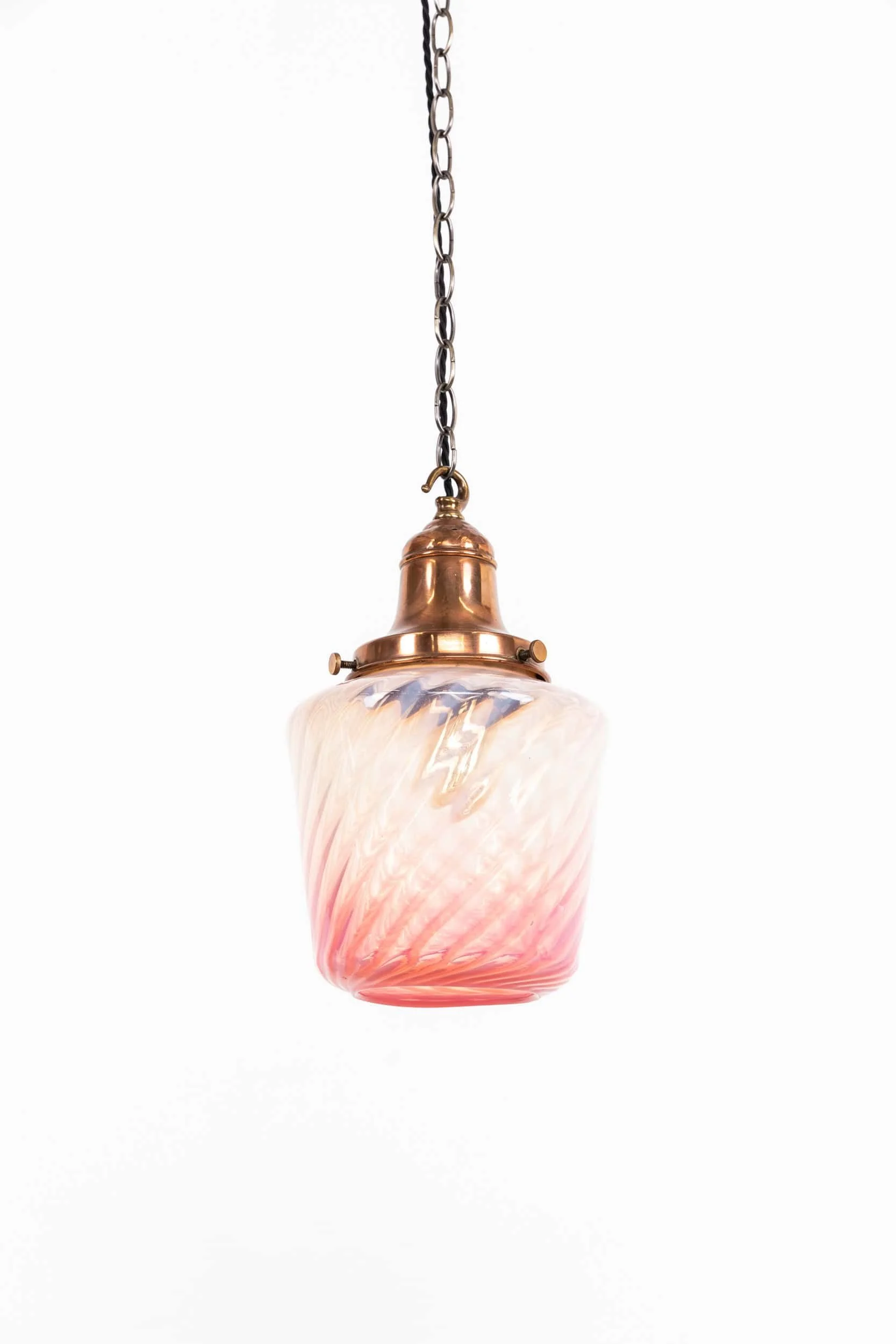 Antique Swirled Vaseline Glass Pendant Light (1).jpg