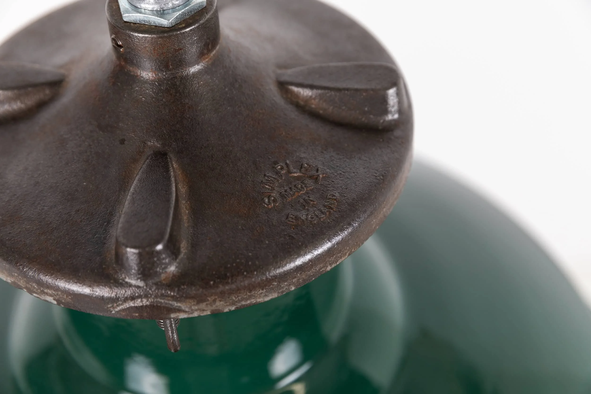 Large Industrial Green Simplex Enamel Pendant Light — Antiques Workshop ...