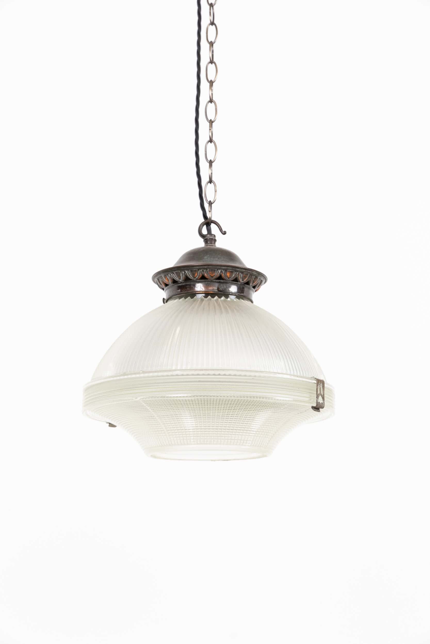Antique Prismatic Glass Holophane Reflector Refractor Pendant Light (1).jpg