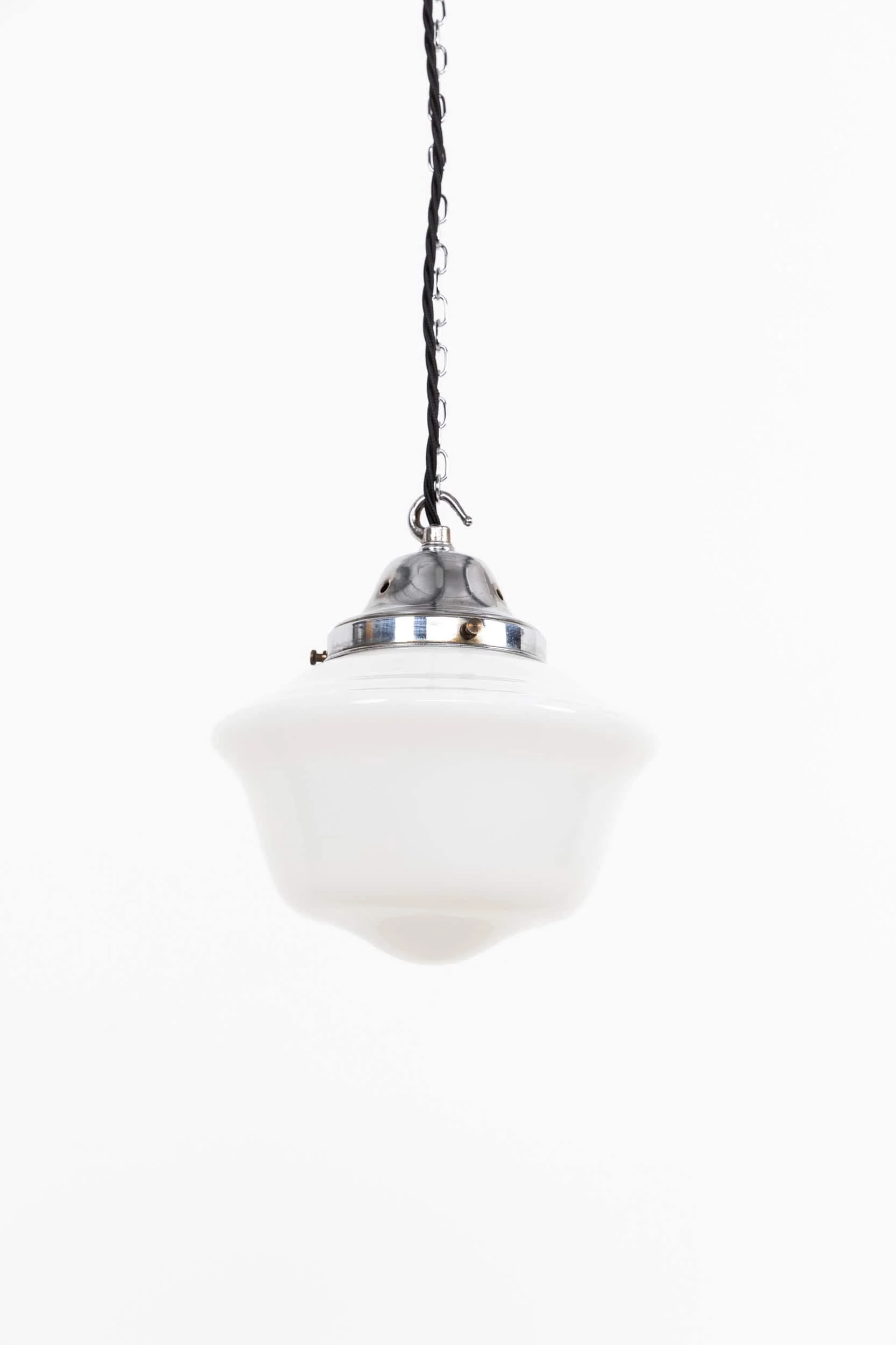 Diminutive Opaline Glass Church Pendant Light