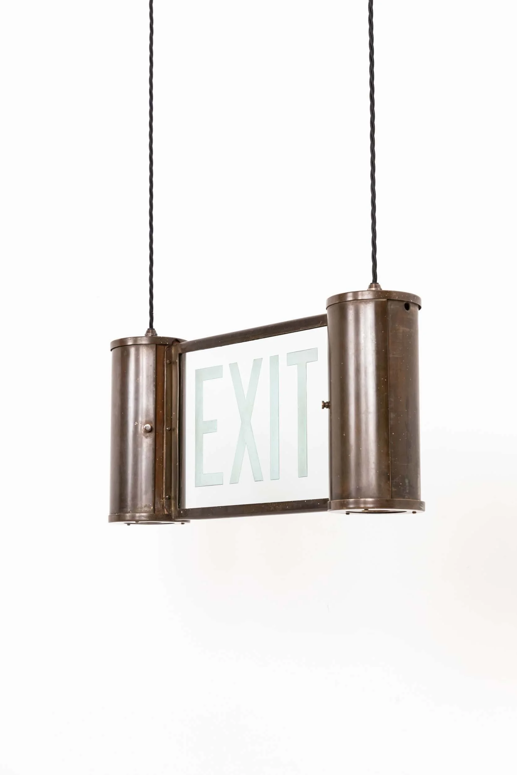 Antique Early 20th Century Former Gas Fired Brass and Glass Exit Sign (1).jpg