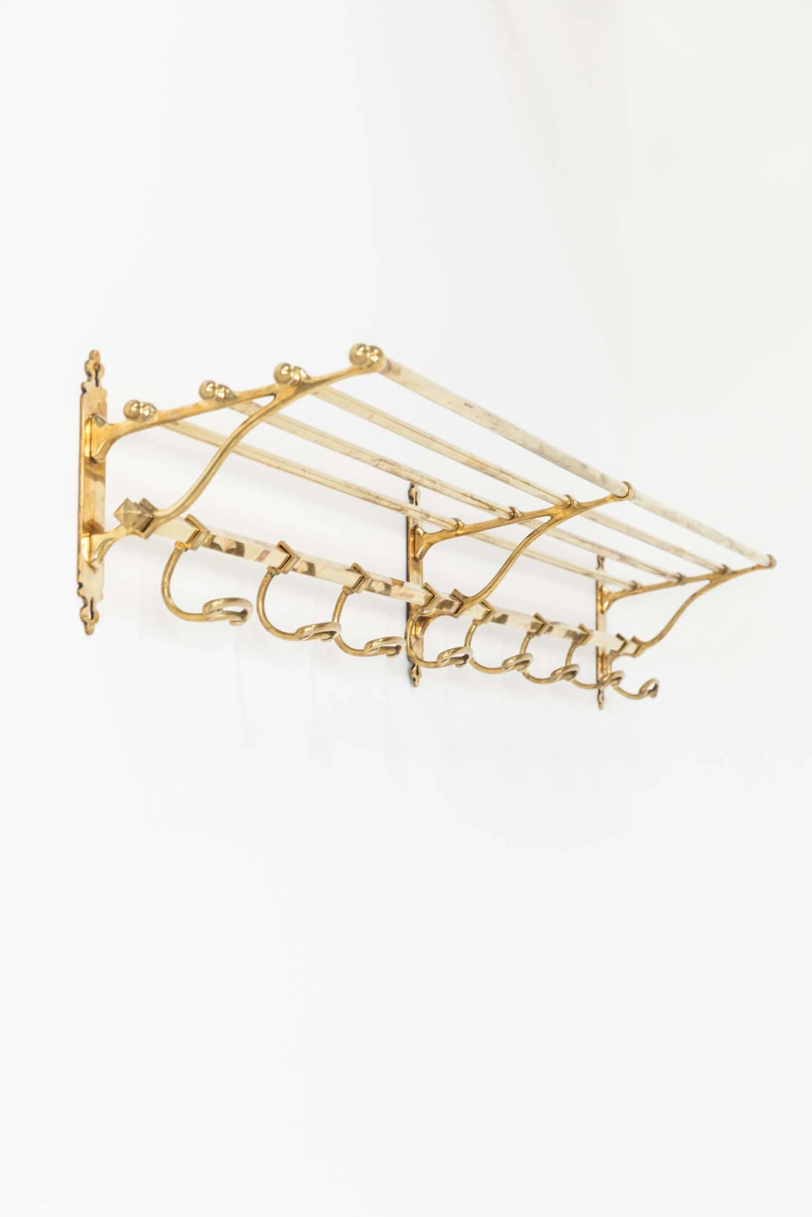 Antique French Huge Solid Brass Hat and Coat Rack (1).jpg