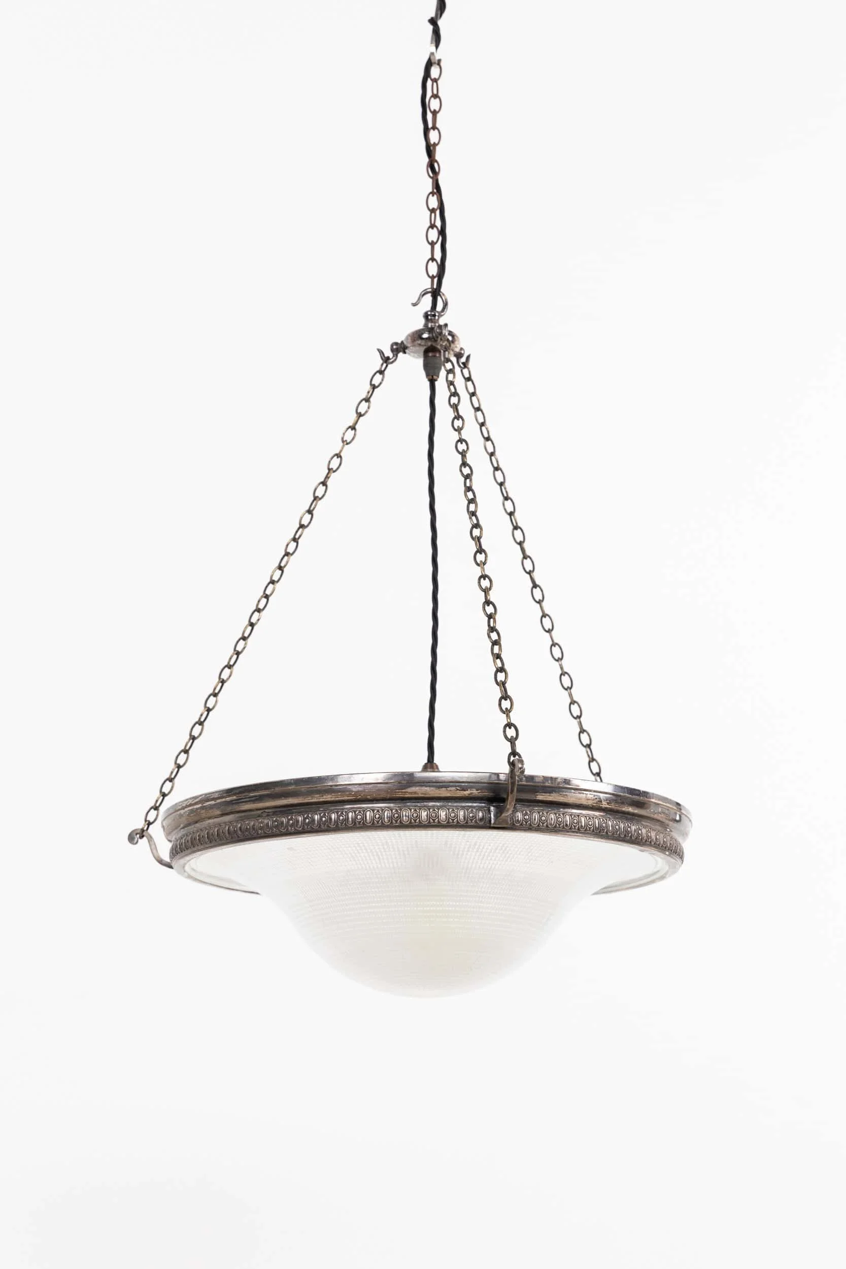 XL 16" Holophane 'Ripple-Lite' Glass Plafonnier Light