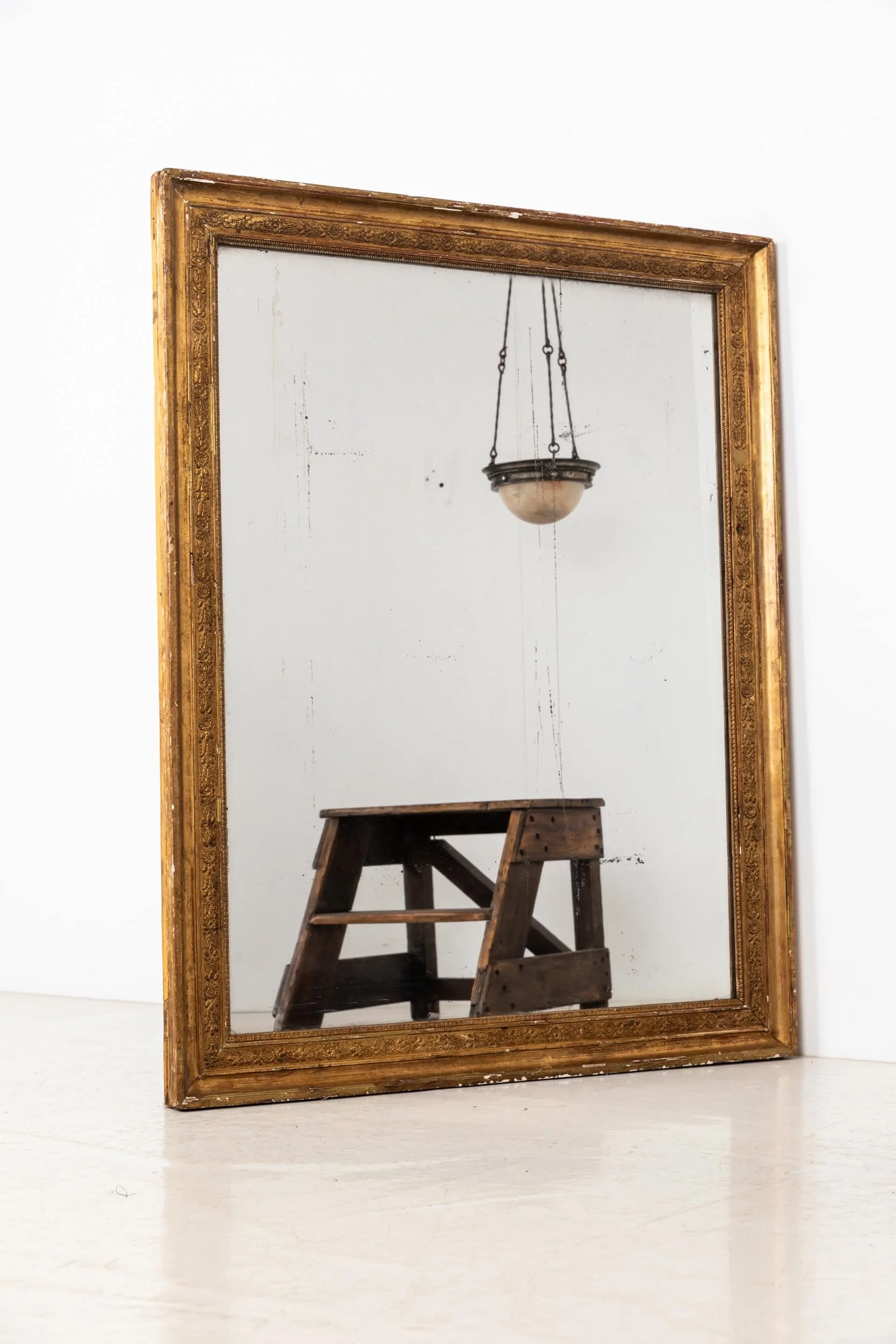 Huge French Antique Gilt Distressed Bistro Mirror (1).jpg