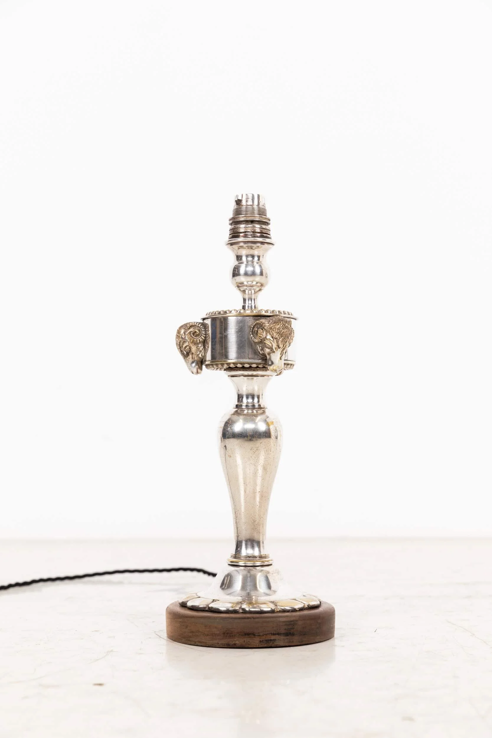Antique Edwardian Silver Plated Brass Rams Head Table Lamp (1).jpg