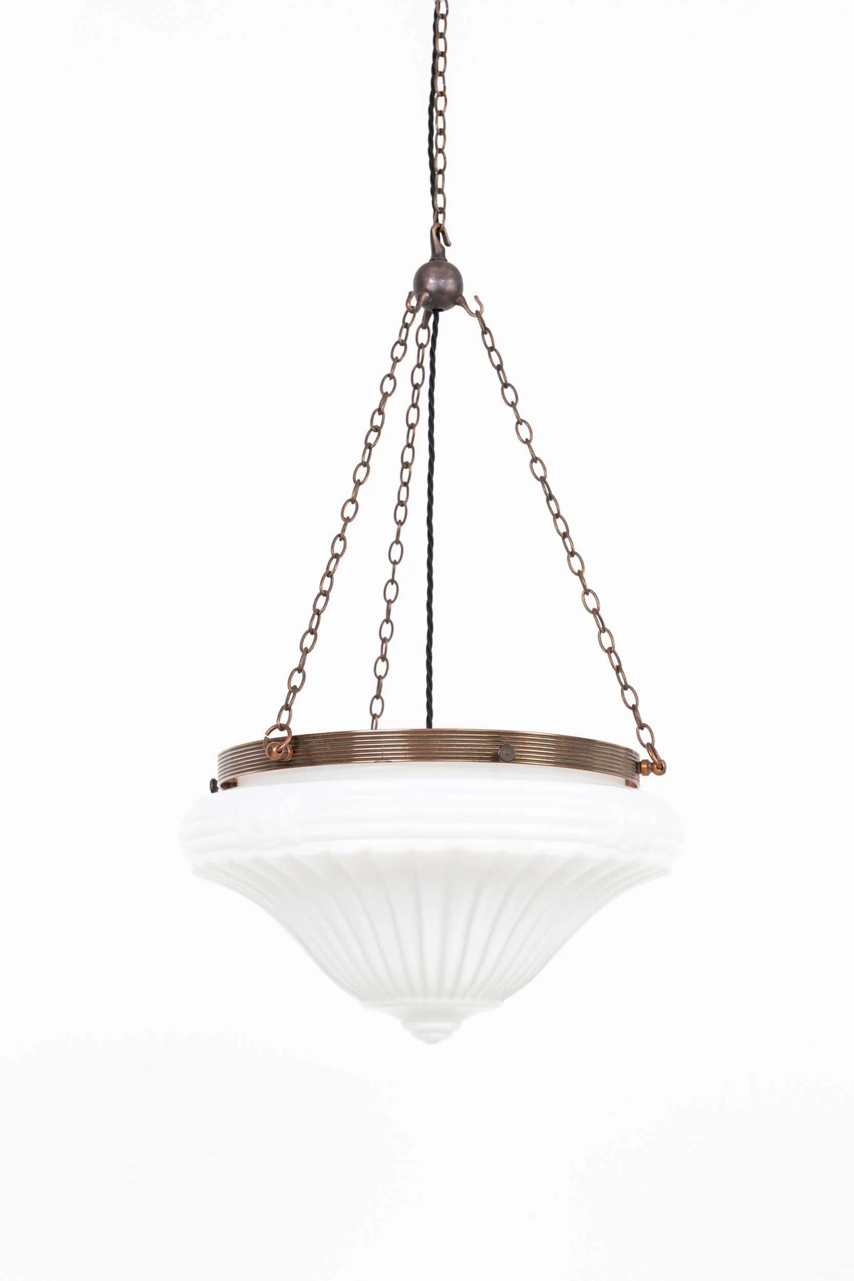 Large Pressed Moulded GEC Satin Opaline Plaffonier Light (1).jpg