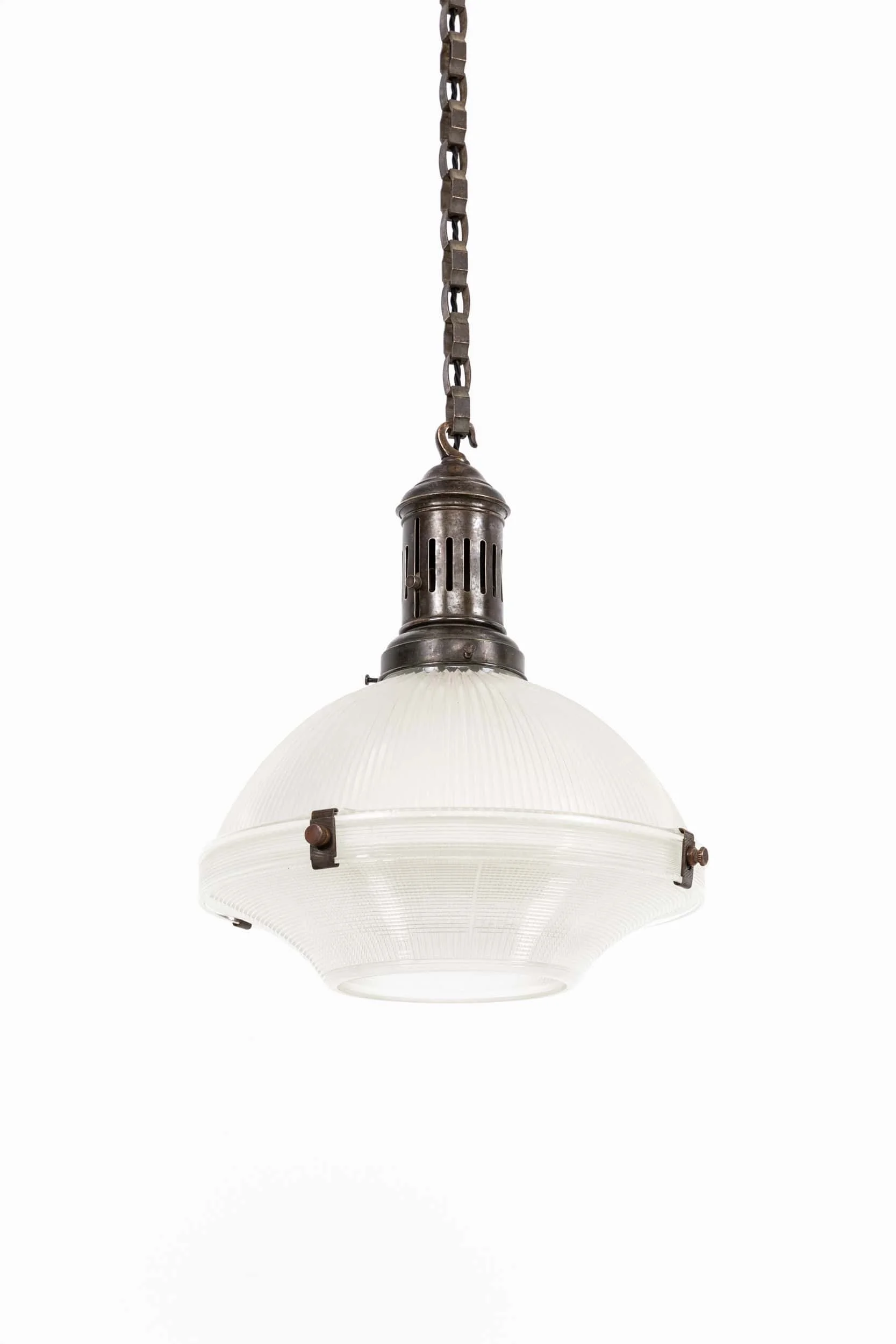 Antique French 14 Inch Holophane Pendant Light (1).jpg