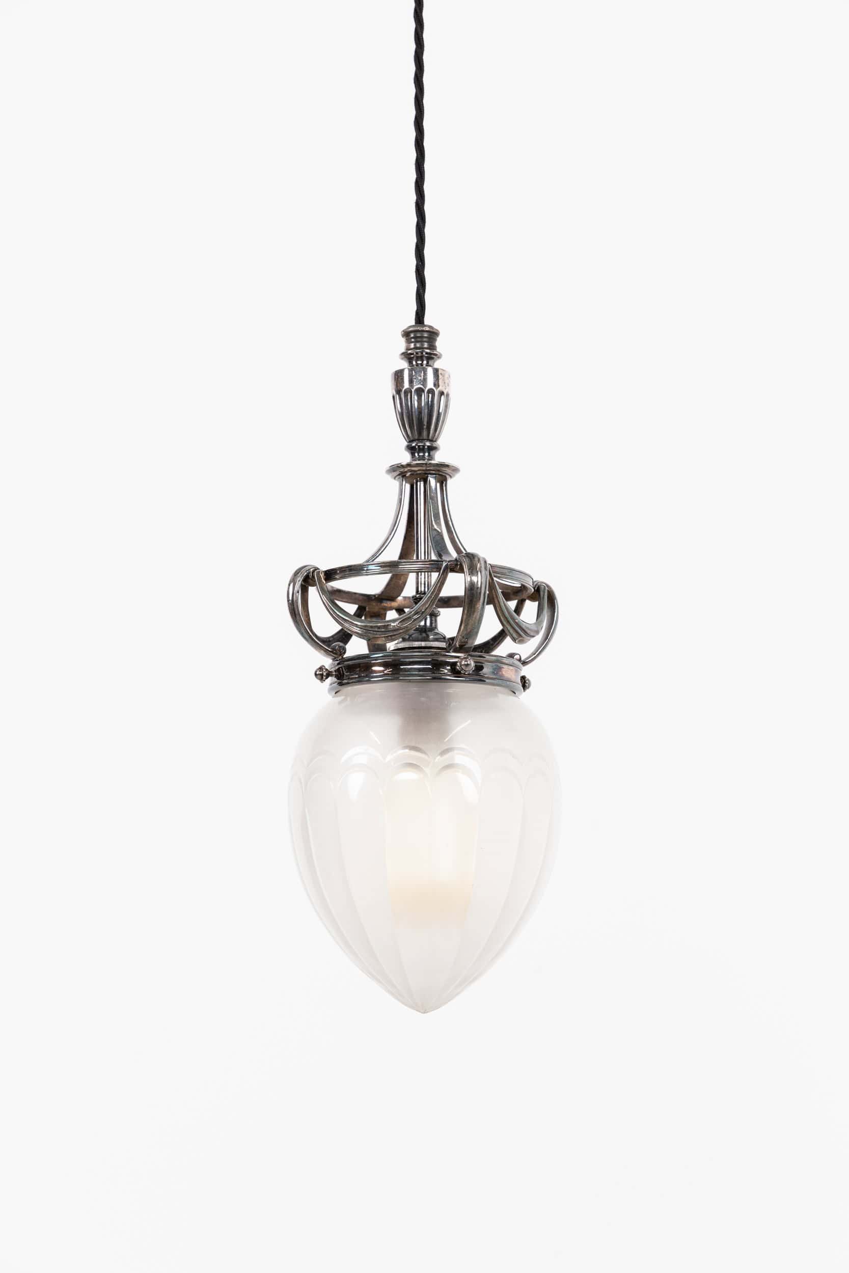 Silver Plated Edwardian F. & C. Osler Cut Glass Pendant Light