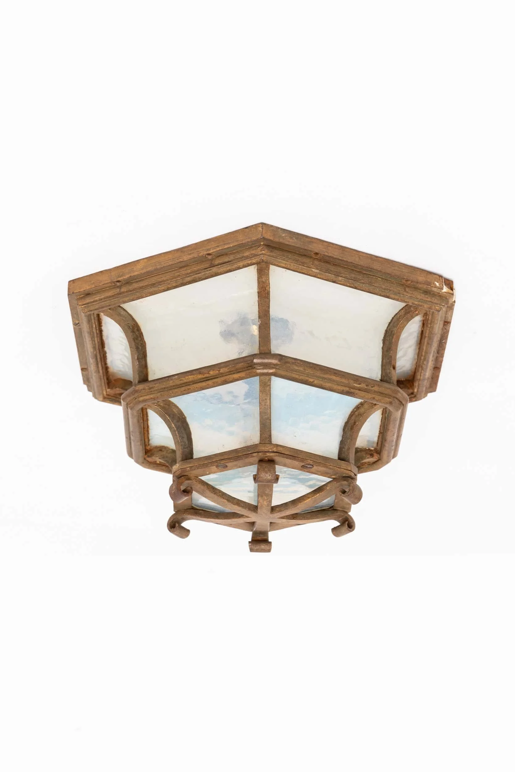 Antique Industrial Cast Iron French Flush Mounted Light (1).jpg