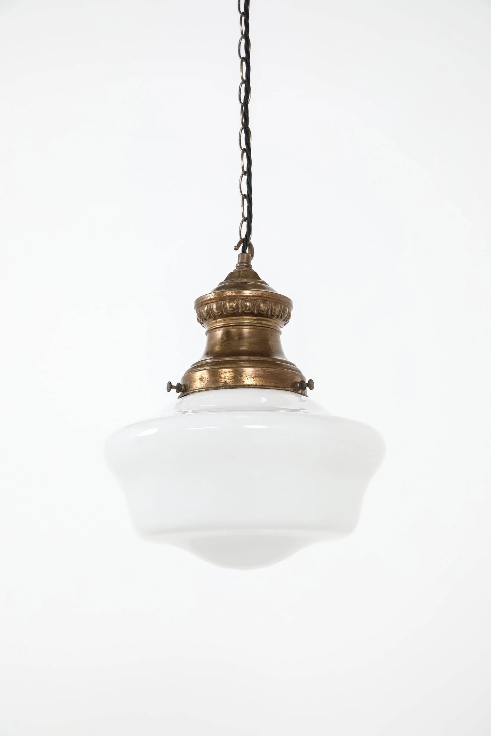Antique Early 20th Century Opaline Glass Church Pendant Light (1).jpg