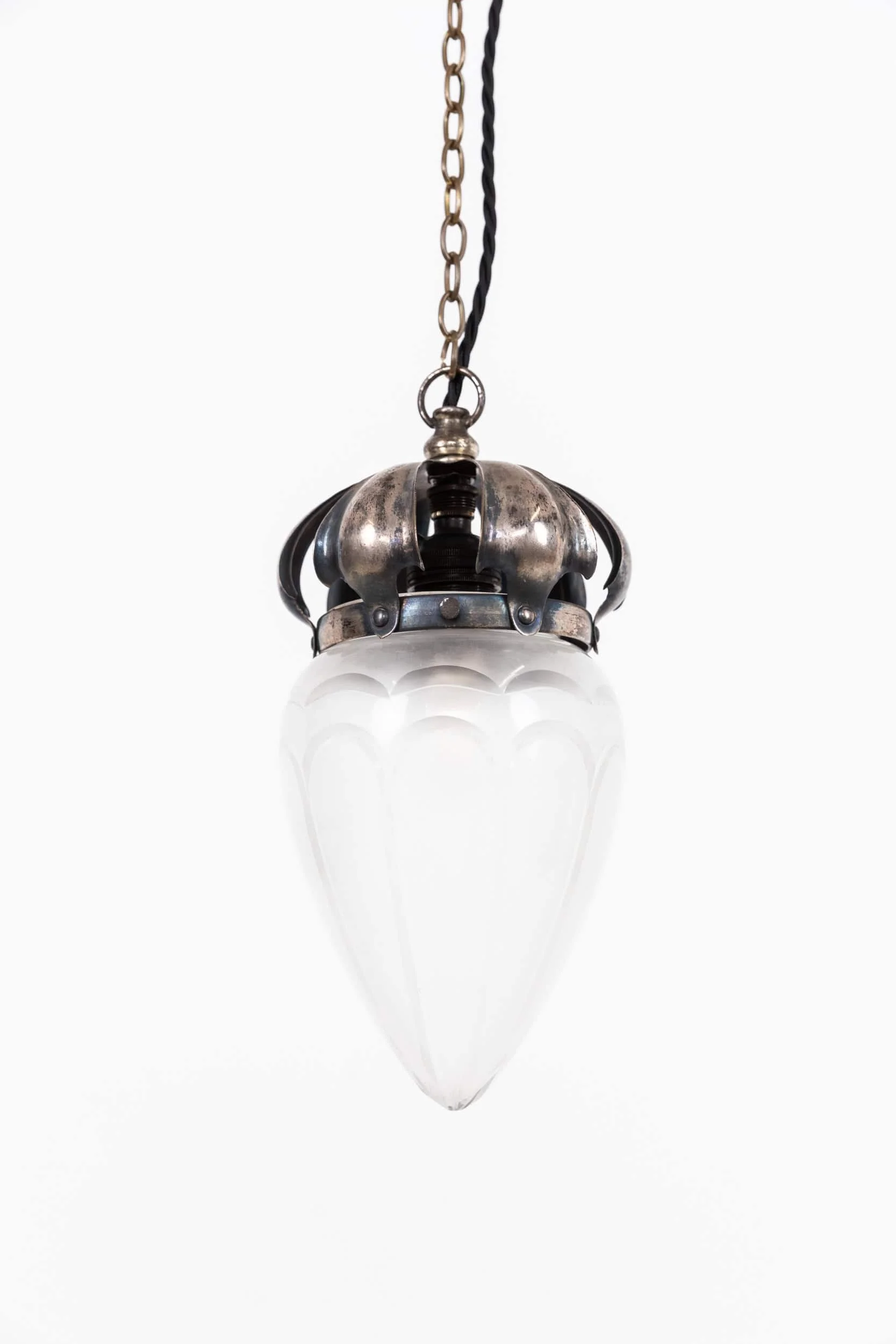 Diminutive Pillar Cut Glass Pendant Light