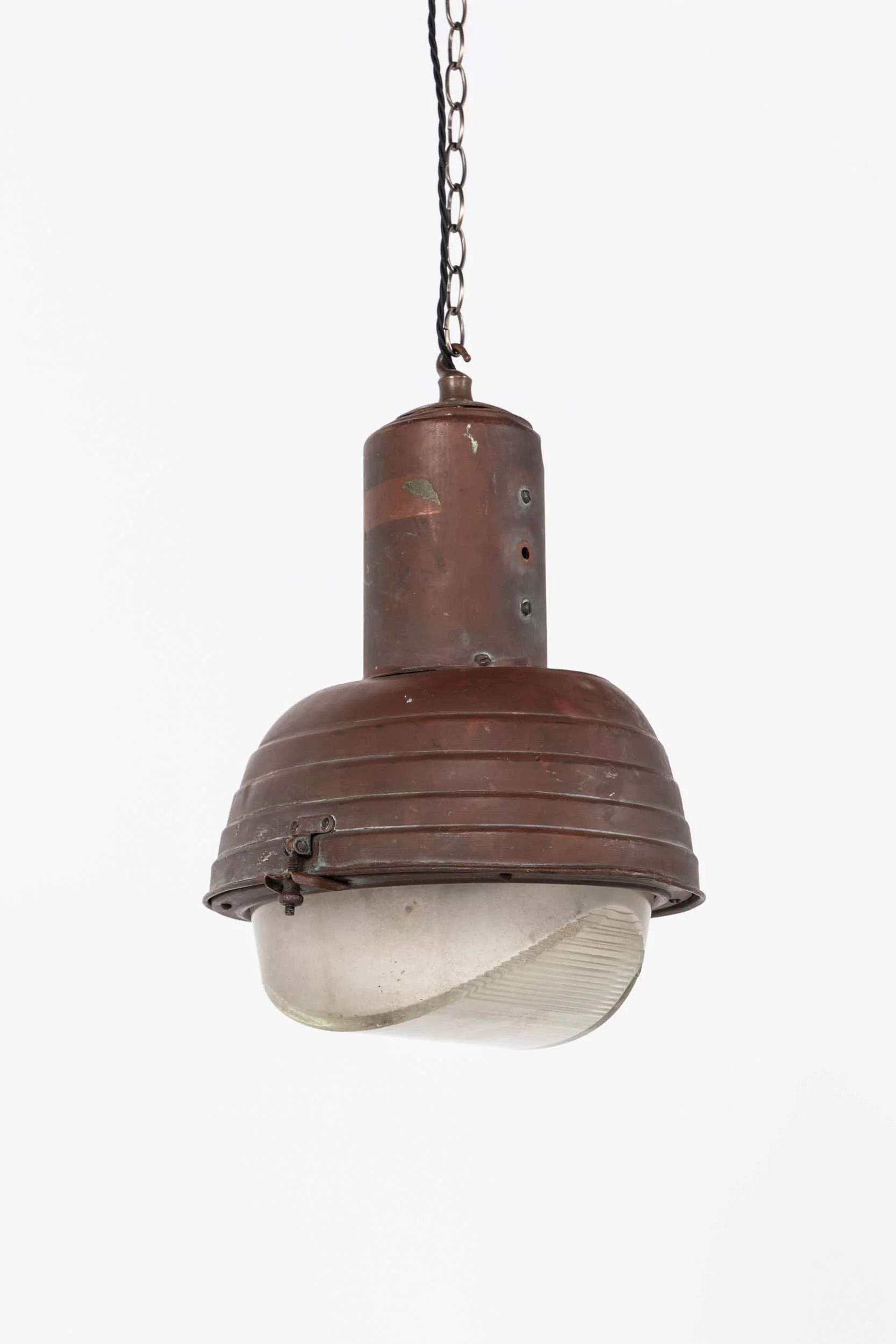 Antique French Holophane Copper Street Lantern Light (1).jpg