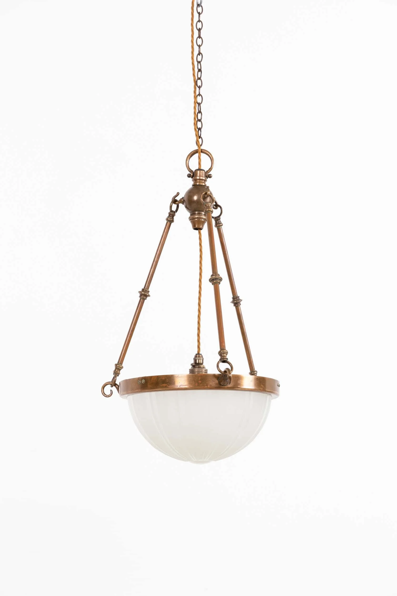 Antique Art Deco Brass & Moonstone Glass Plafonnier Light (1).jpg