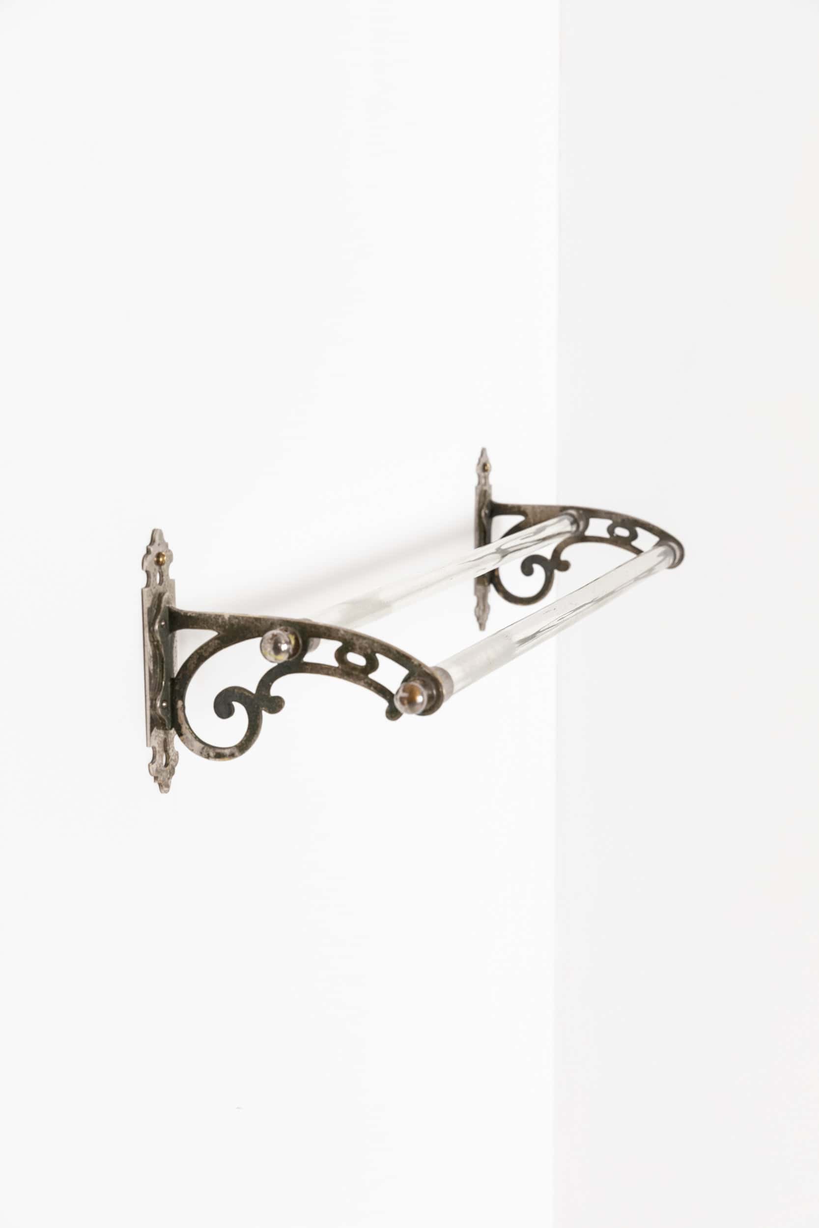Antique Edwardian Glass and Brass Wall Mounted Towel Rail (1).jpg
