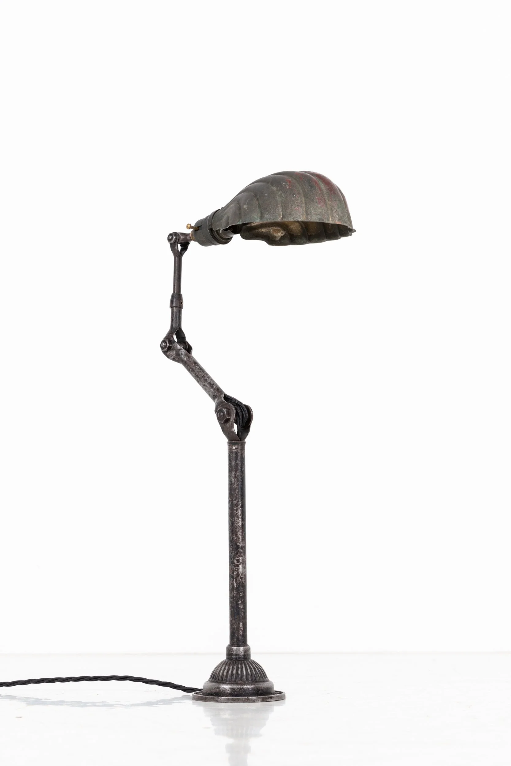 Lampe De Bureau Industrielle Ancienne En Laiton Dugdills - Occasion, Style Usine/machiniste