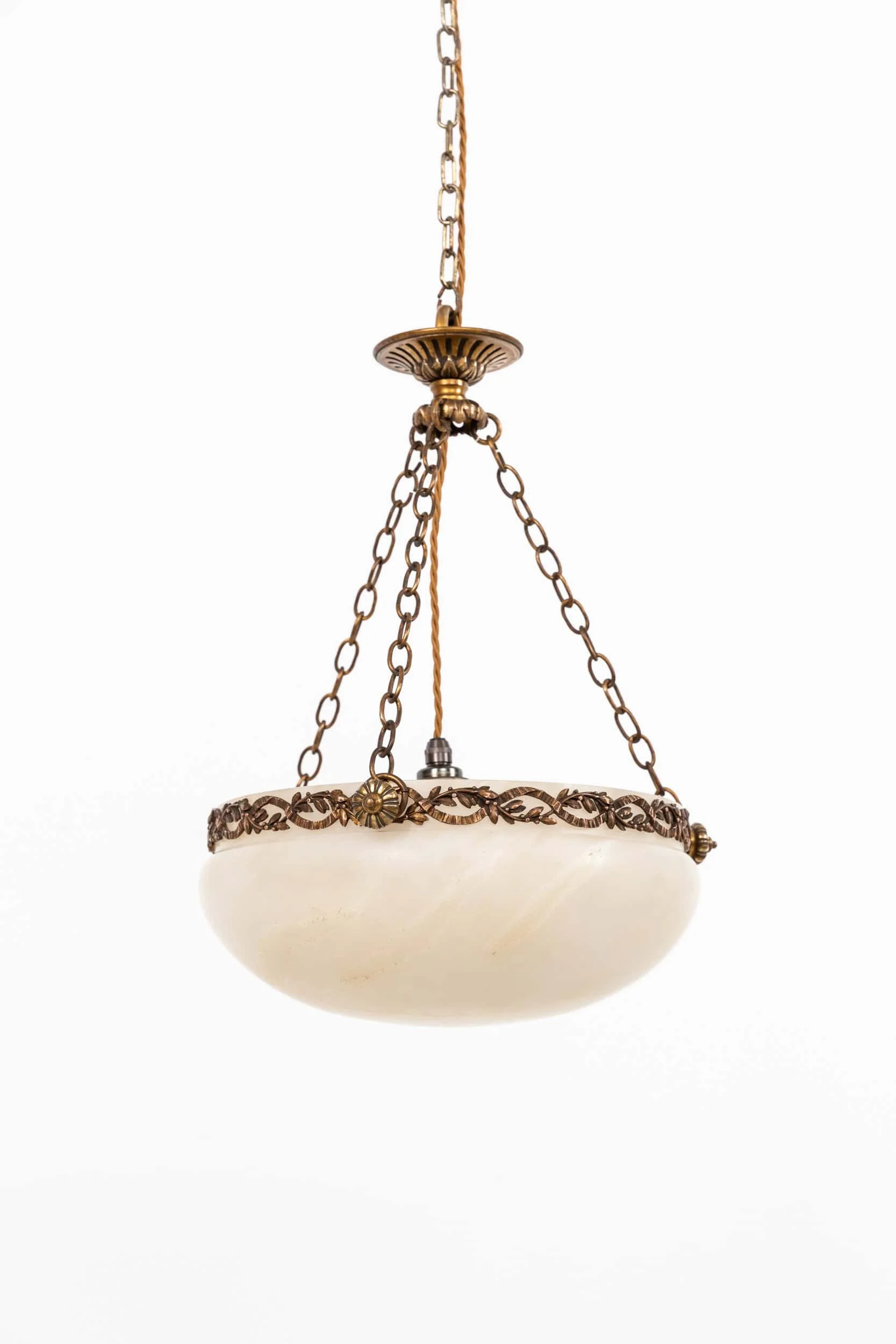 Antique French Diminutive Heavy Carved Alabaster Plafonnier Light (1).jpg