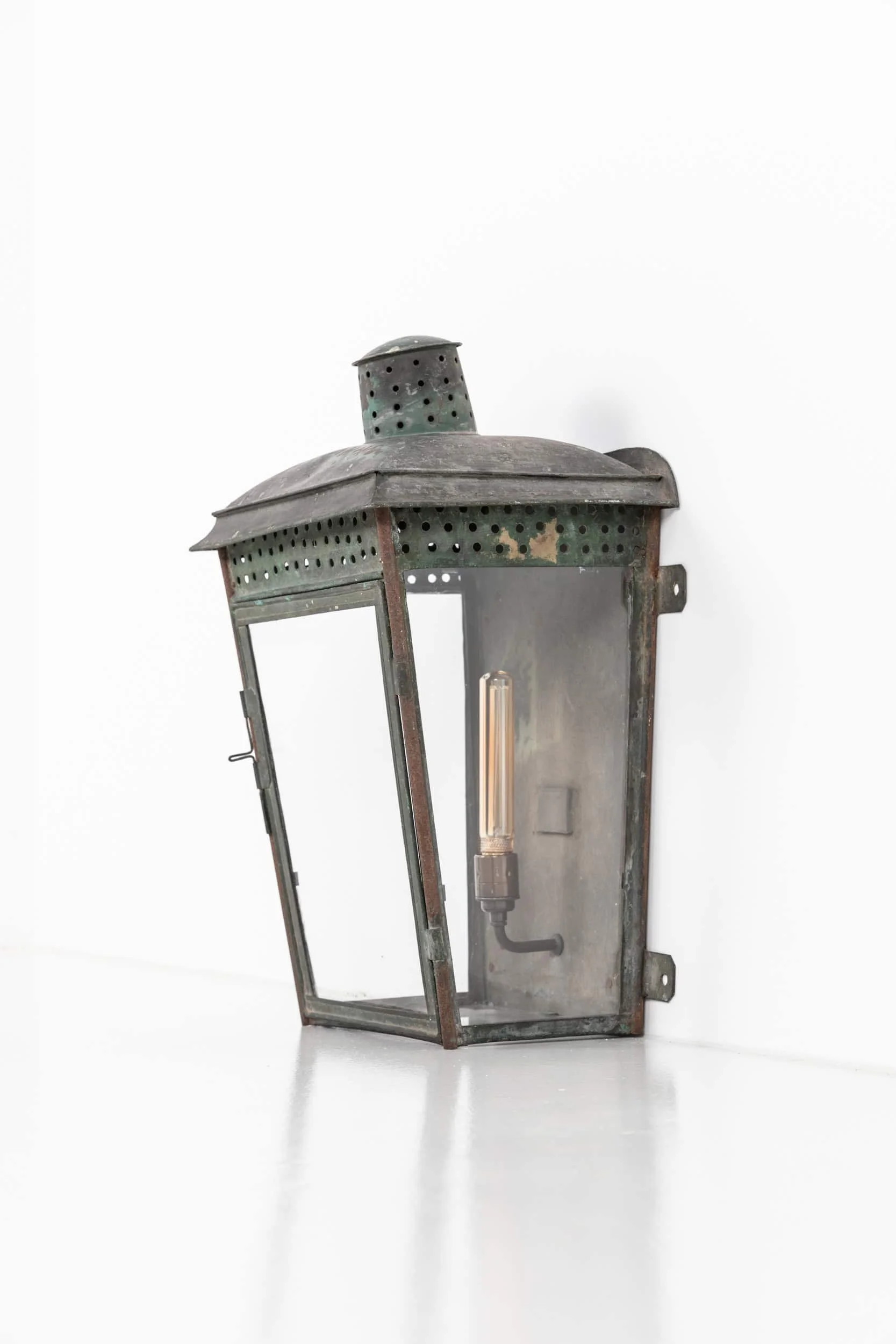 Antique Victorian Wall Mounted Copper Verdigris Lantern (1).jpg
