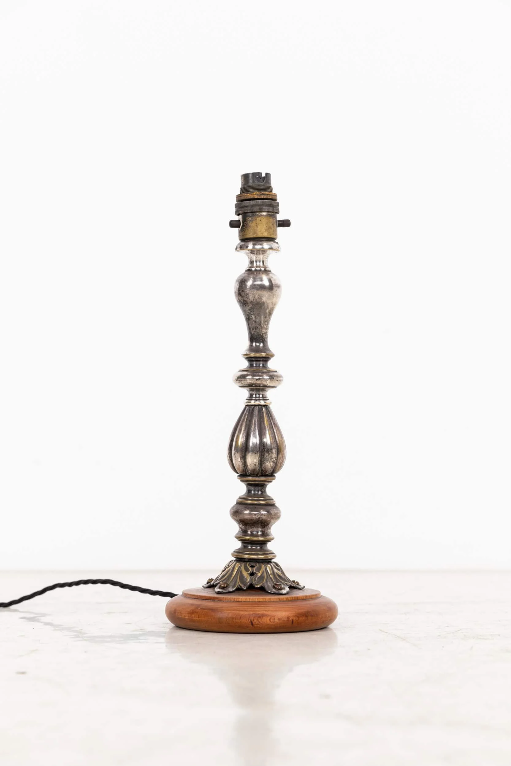 Antique Silver Plated Cast Brass Table Lamp (1).jpg