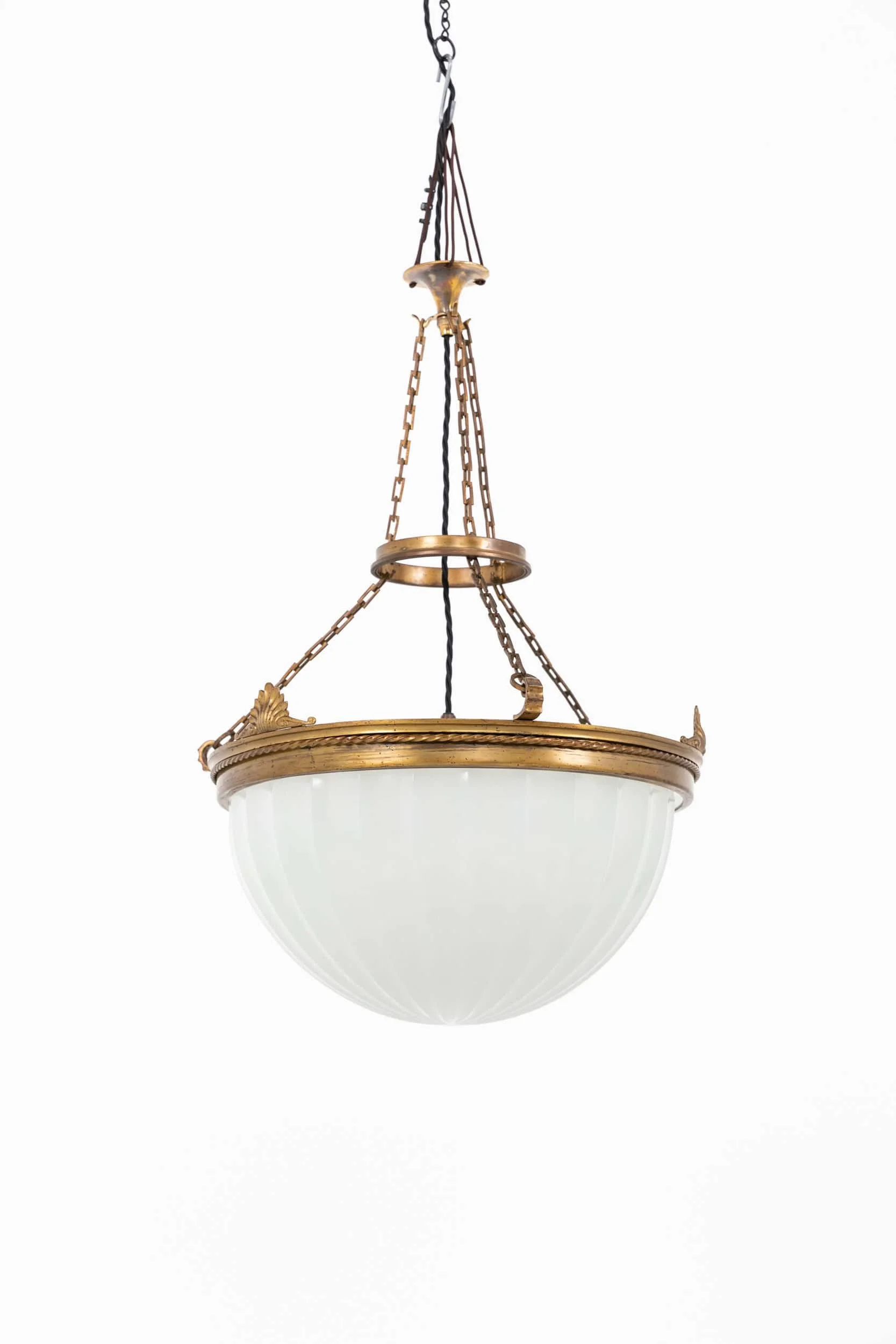 XL Antique GEC / Jefferson Moonstone Plafonnier Pendant Light